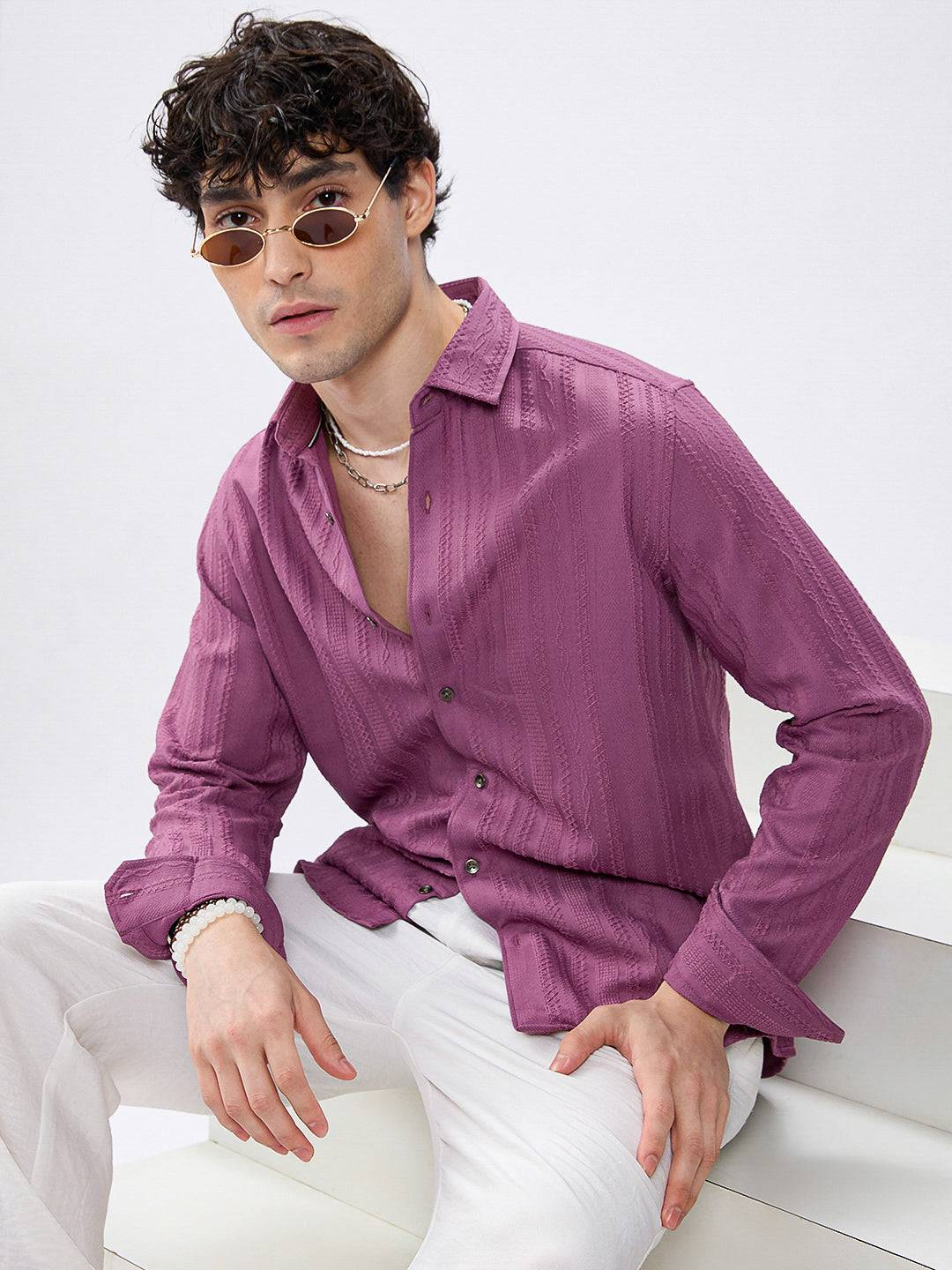 Dustrose Parallel Weave Dobby Luxe Shirt Buy only at ₹759