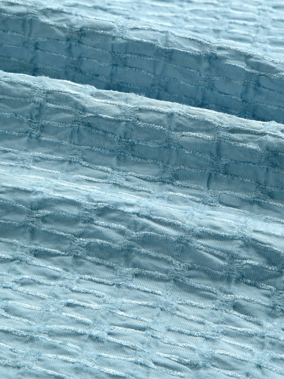 Crystal Wave Blue Horizontal Textured Shirt Buy only at ₹759