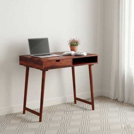 Tunis Sheesham Wood Study Computer Table In Honey Finish