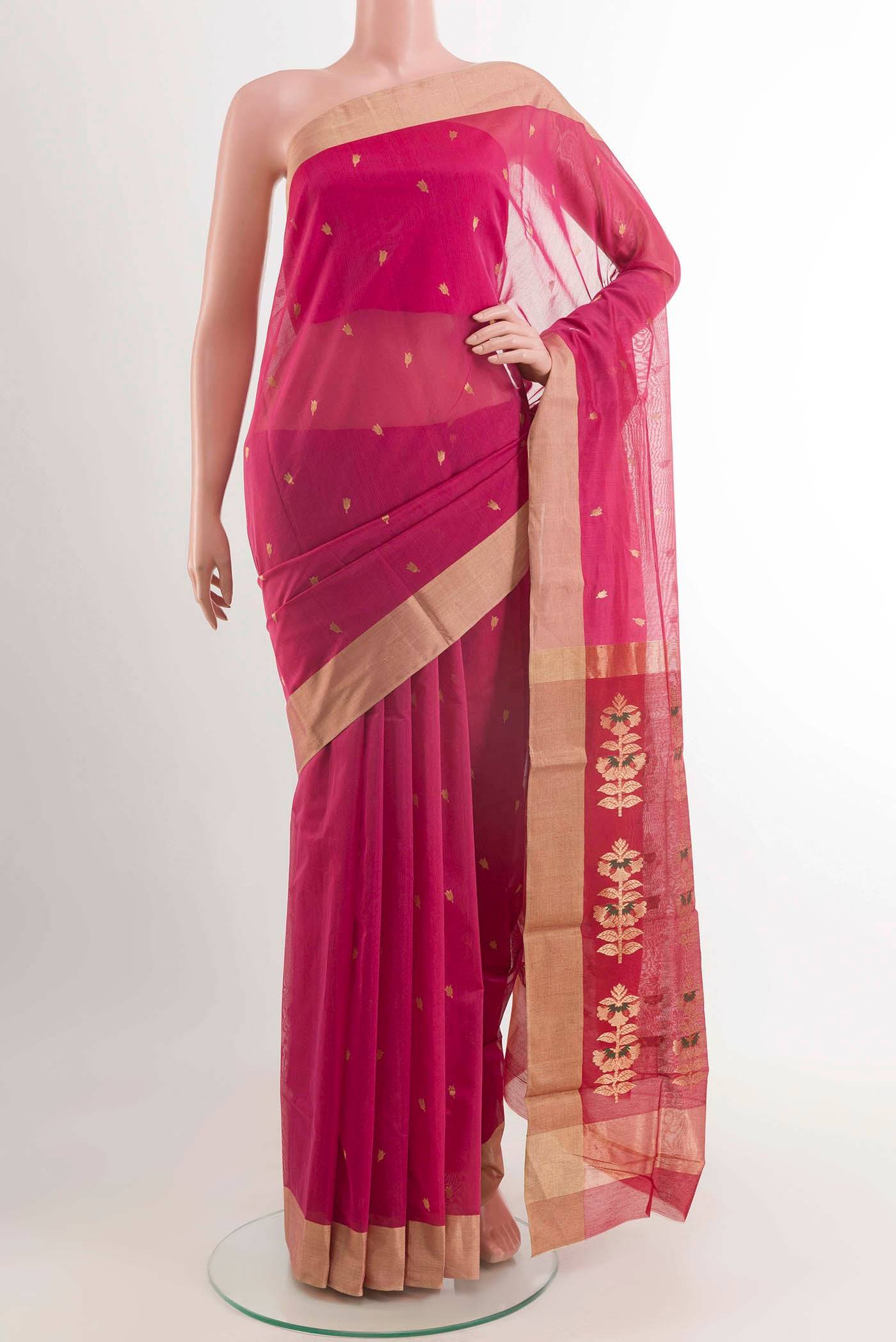 Pink Chanderi Silk Saree Buy at ₹7470
