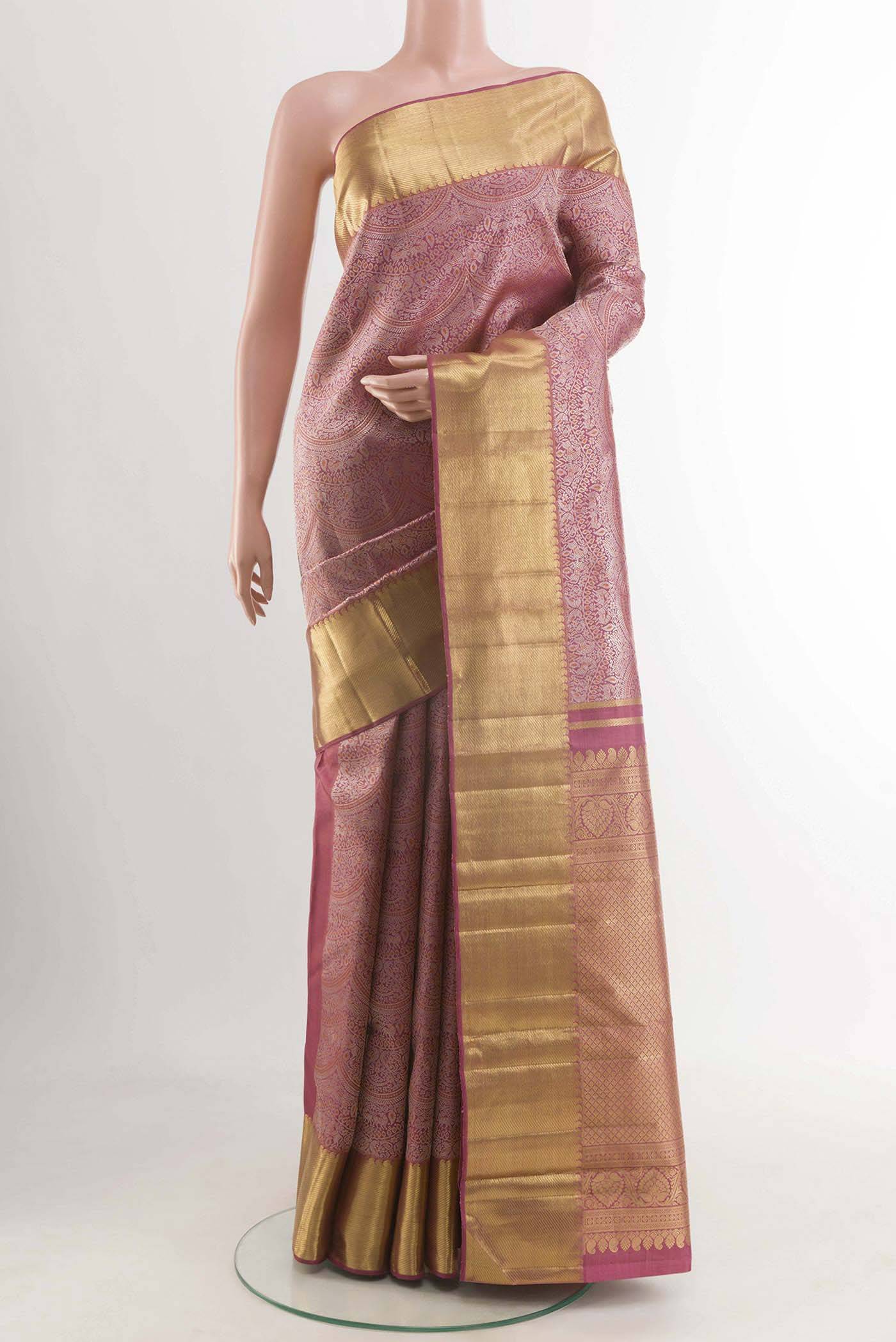 Pure Silk Pure Zari Purple Kanchipuram Saree Buy at ₹76315