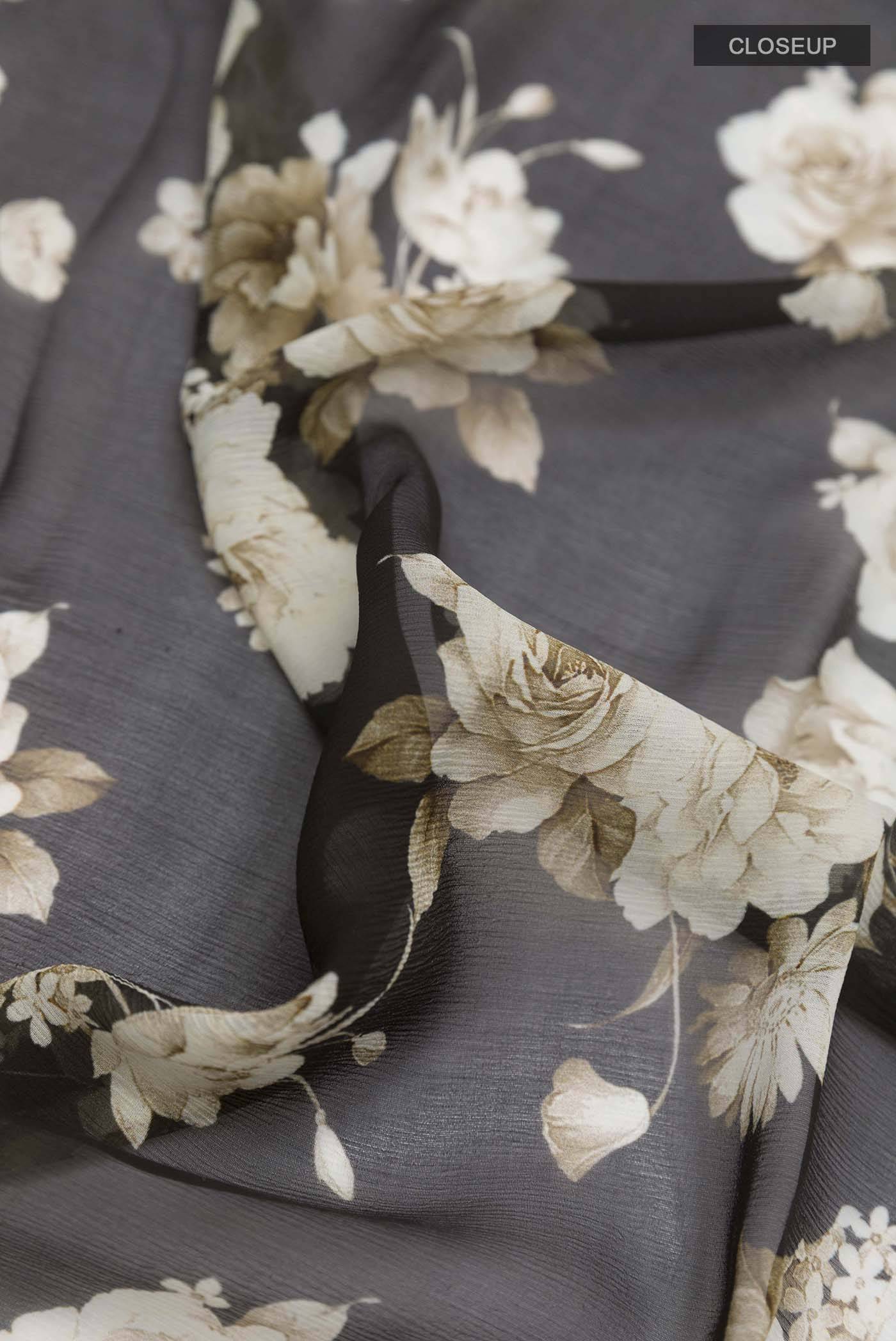 Black Chiffon Saree Buy at ₹8612