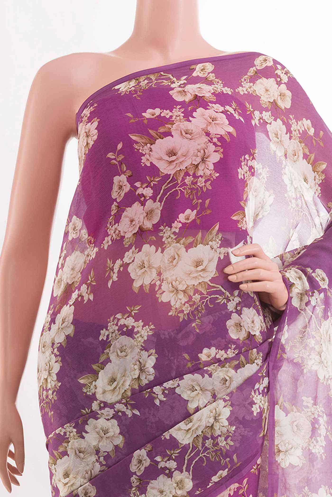 Purple Chiffon Saree Buy at ₹8612