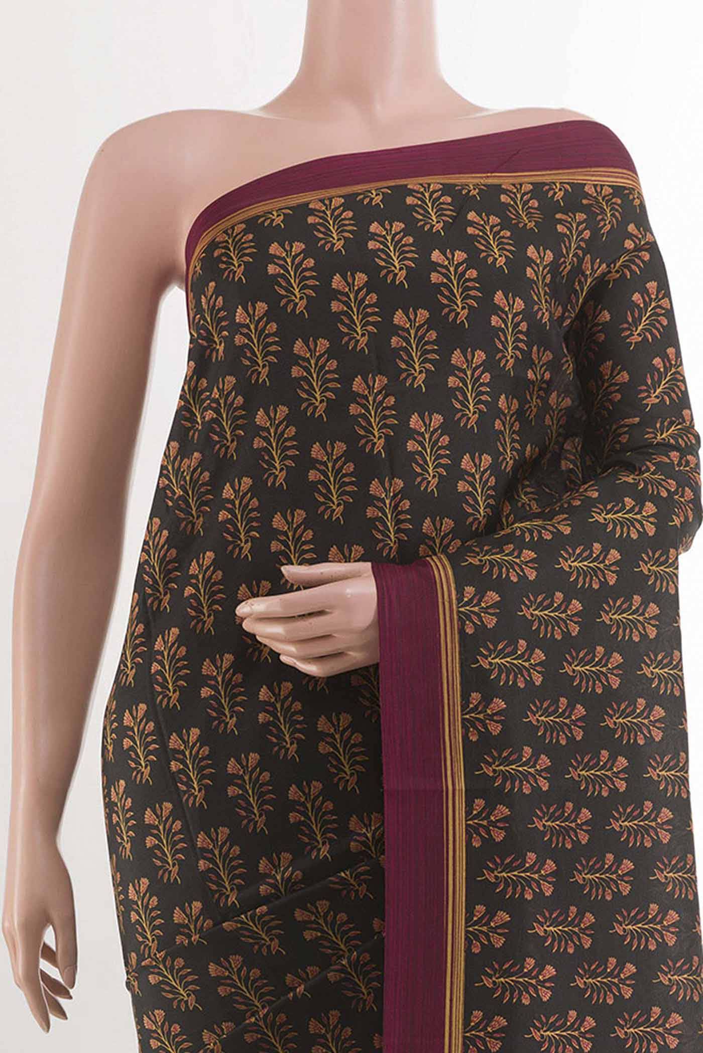 Black Printed Silk Saree Buy at ₹7546