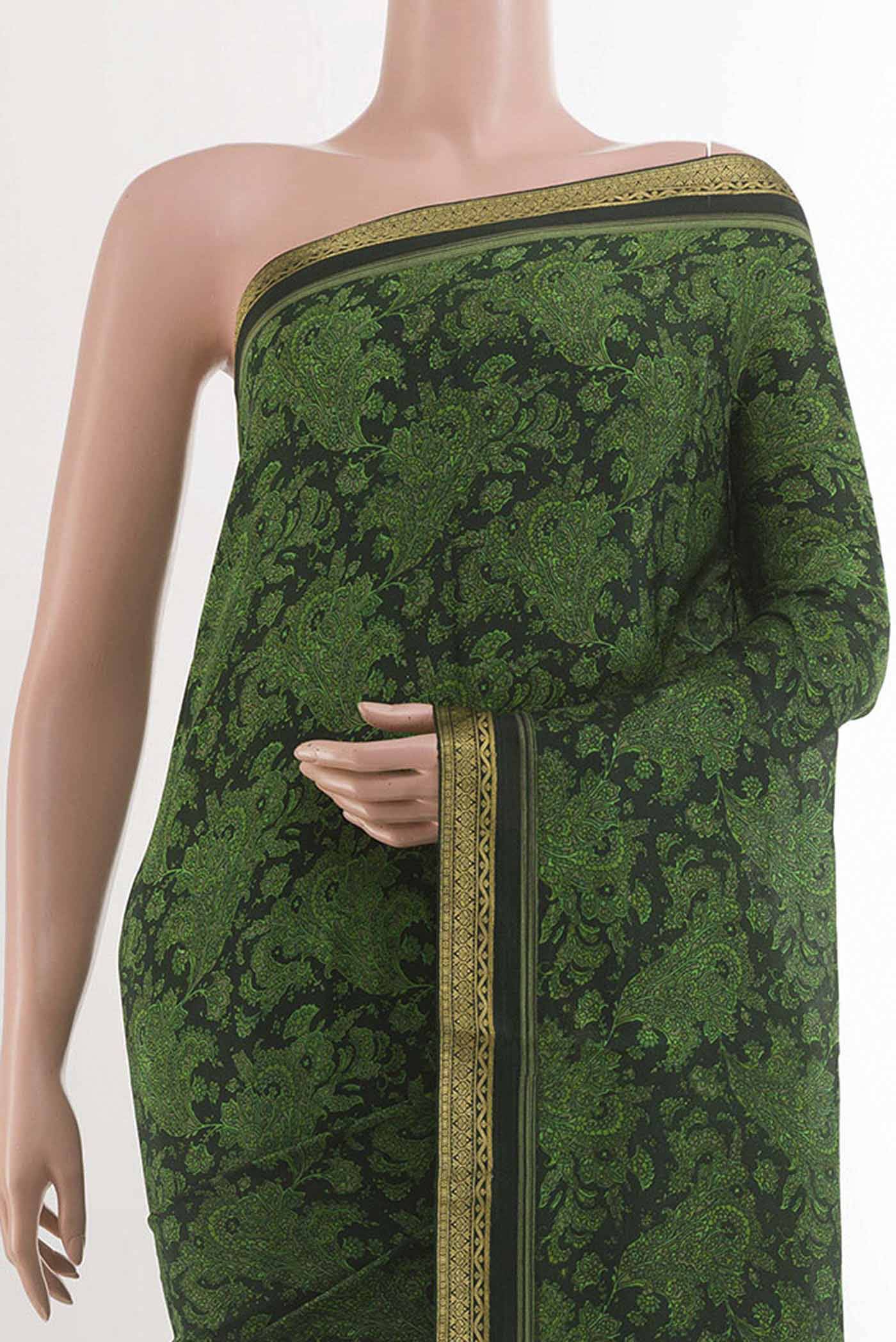 Green Crepe Saree Buy at ₹8458