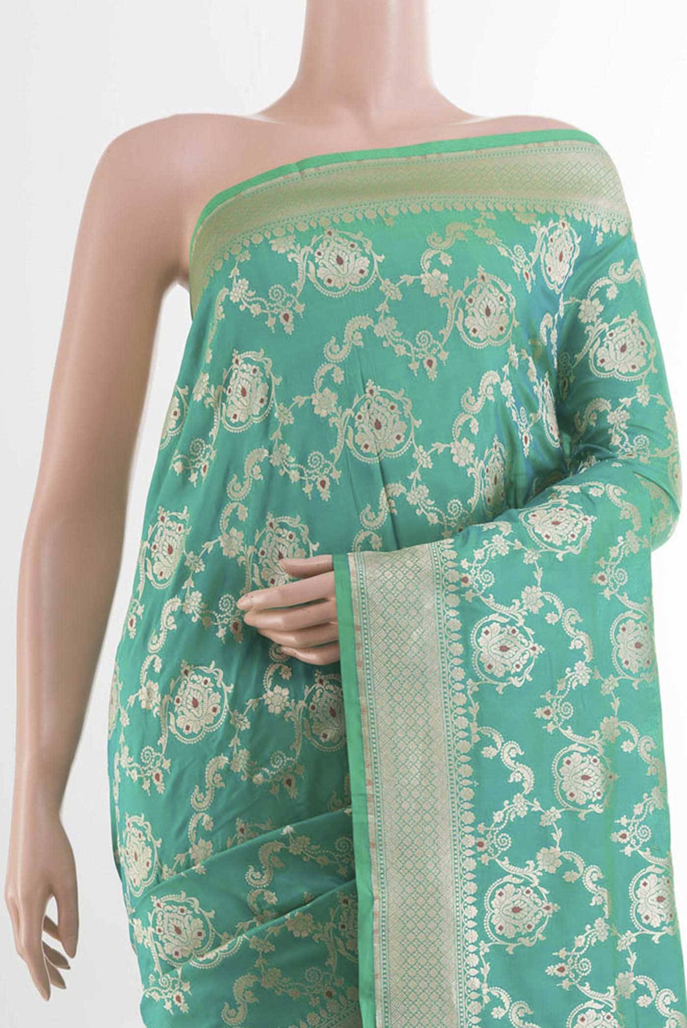 Green Banarasi Silk Saree Buy at ₹18838