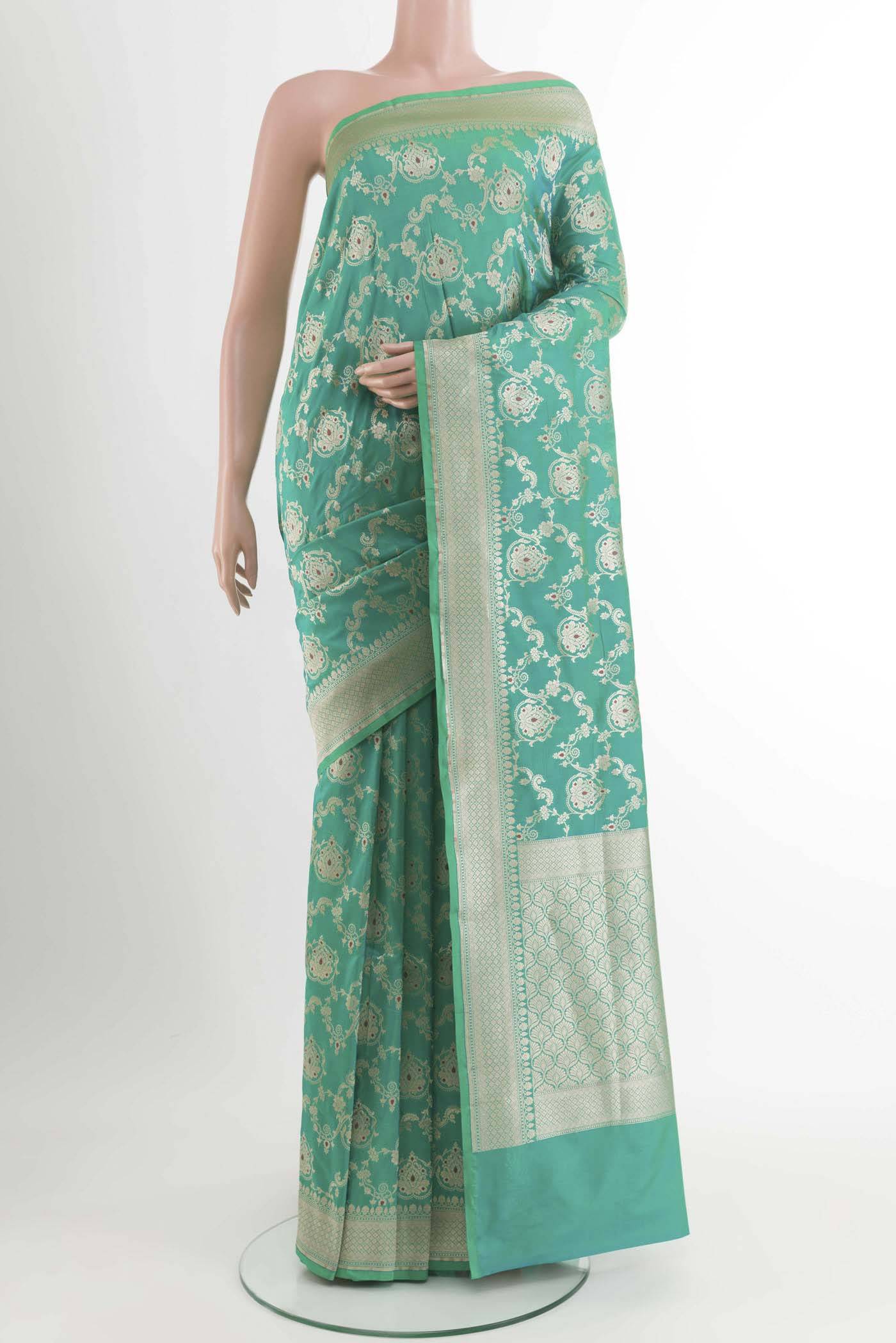 Green Banarasi Silk Saree Buy at ₹18838