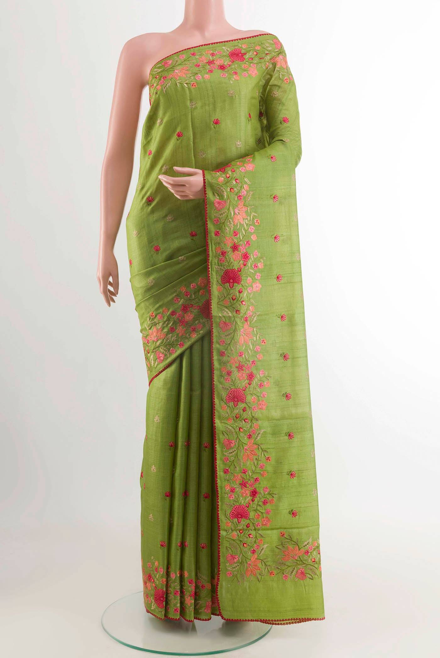 Green Tussar Saree Buy at ₹14052