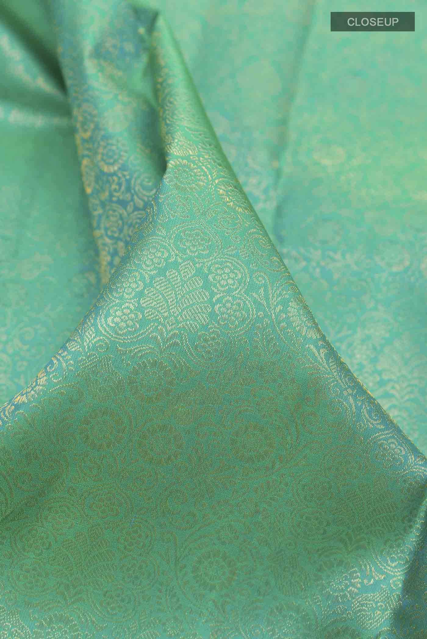 Sea Green Kanchipuram Silk Saree Buy at ₹78639