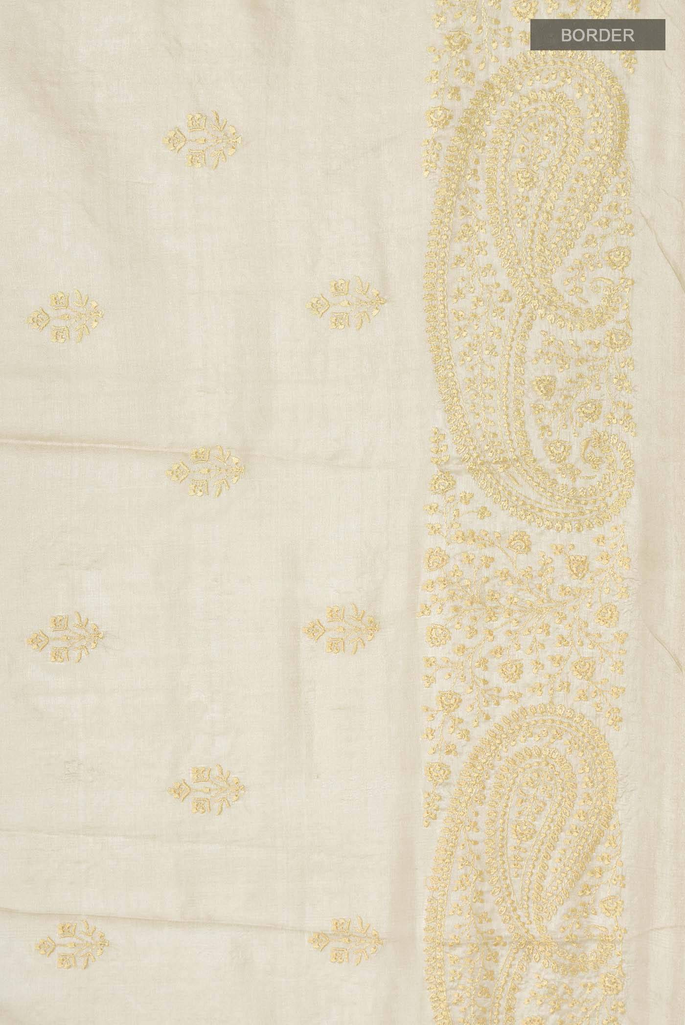 Beige Tussar Silk Saree Buy at ₹6873
