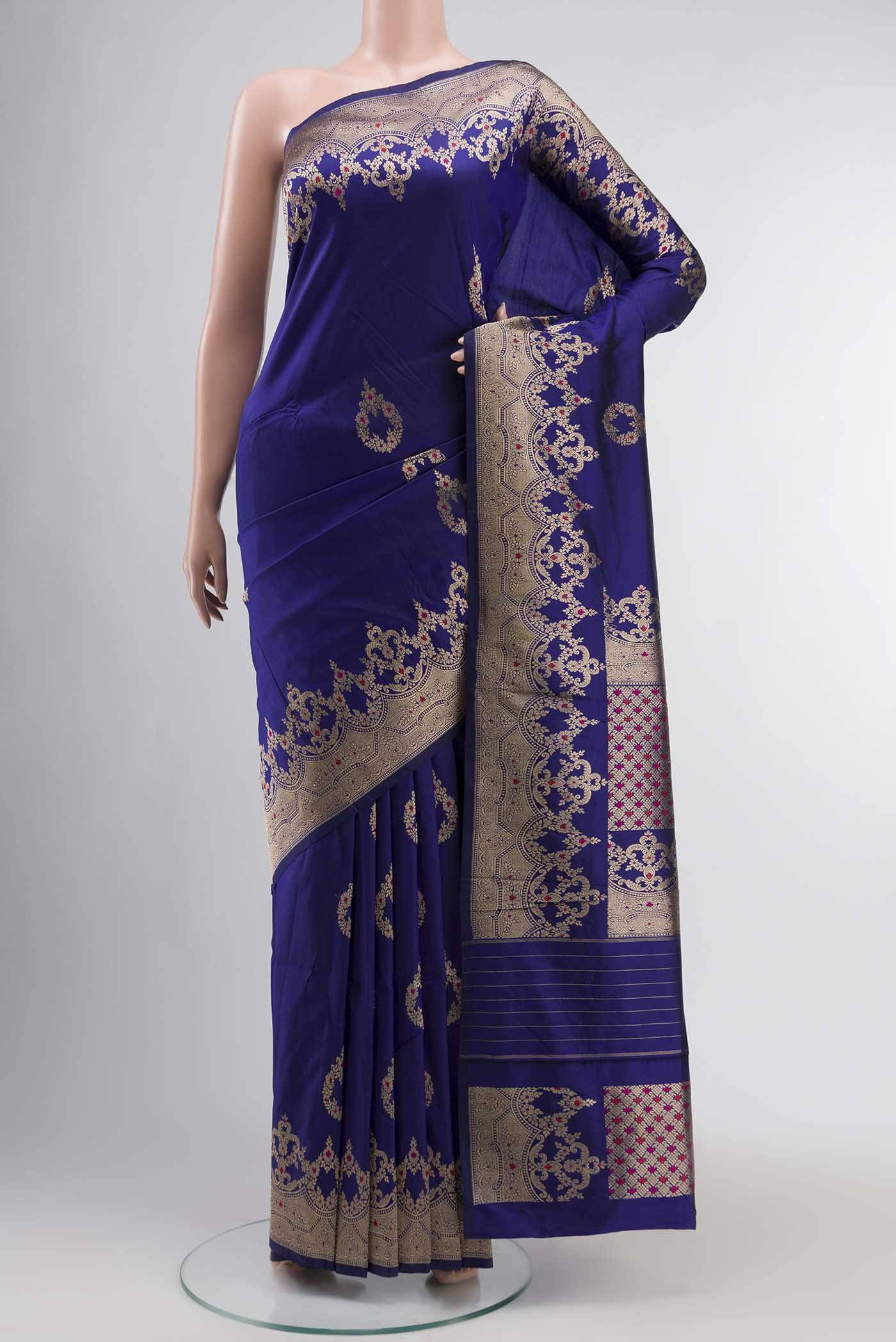 Blue Banarasi Katan Silk Saree Buy at ₹15198