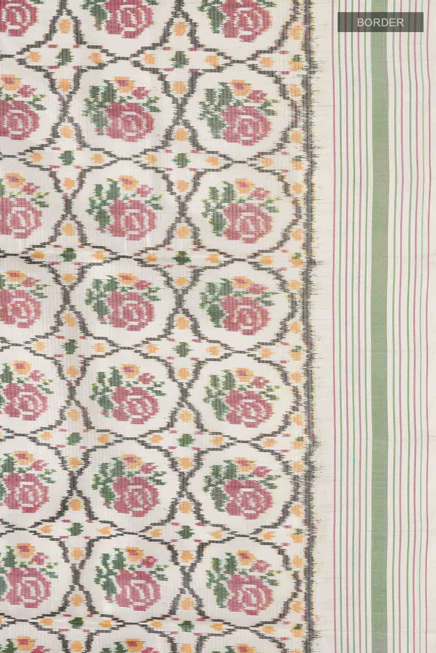 Off White Rajkot Patola Silk Saree Buy at ₹44537