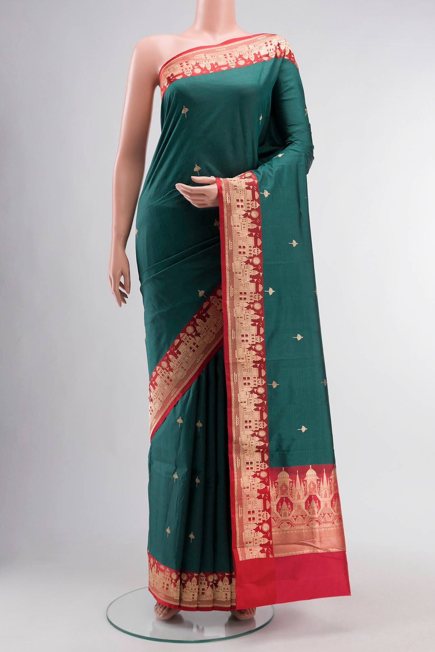 Green Banarasi Katan Silk Saree Buy at ₹15043