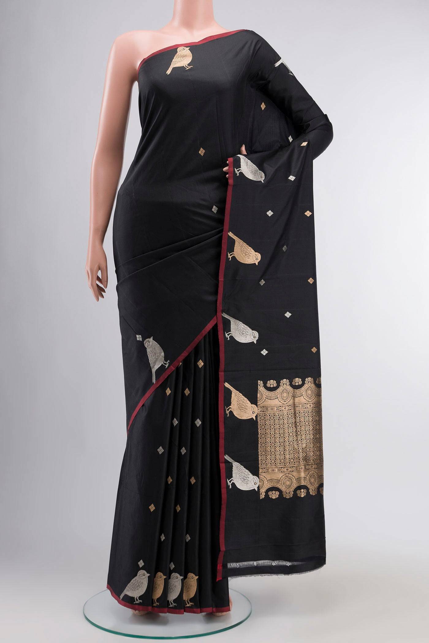 Black Banarasi Katan Silk Saree Buy at ₹14081