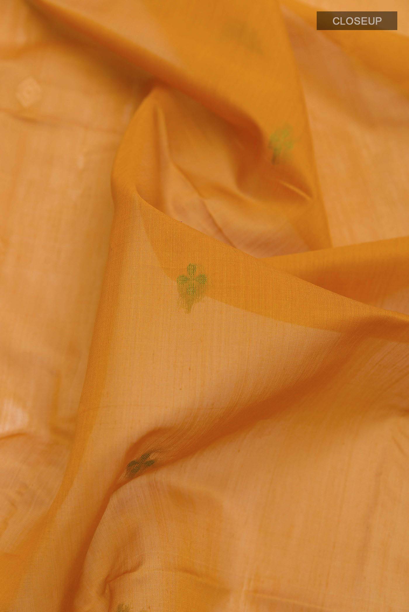 Yellow Blended Kora Cotton Saree Buy at ₹7123