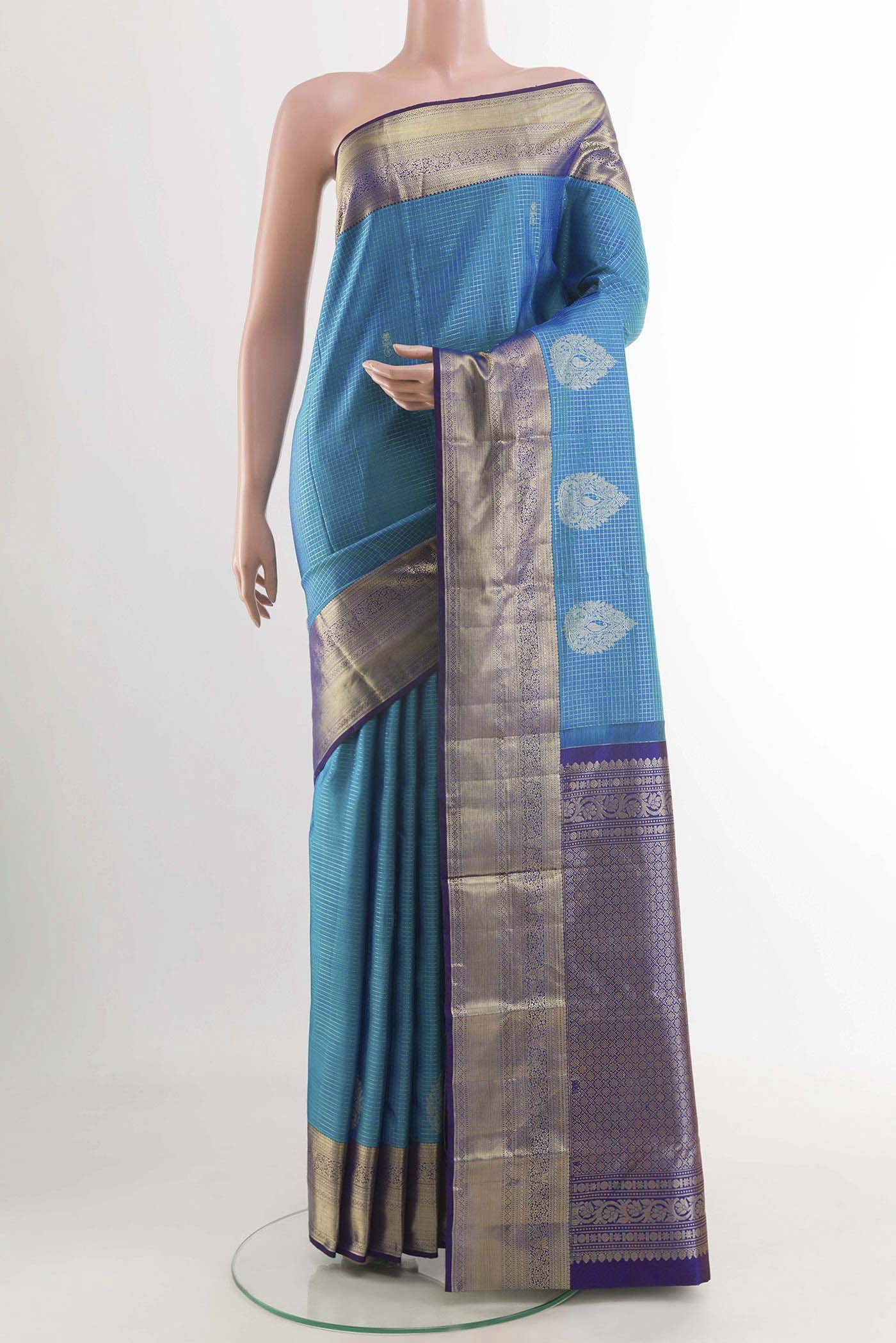 Blue Kanchipuram Silk Saree Buy at ₹21995
