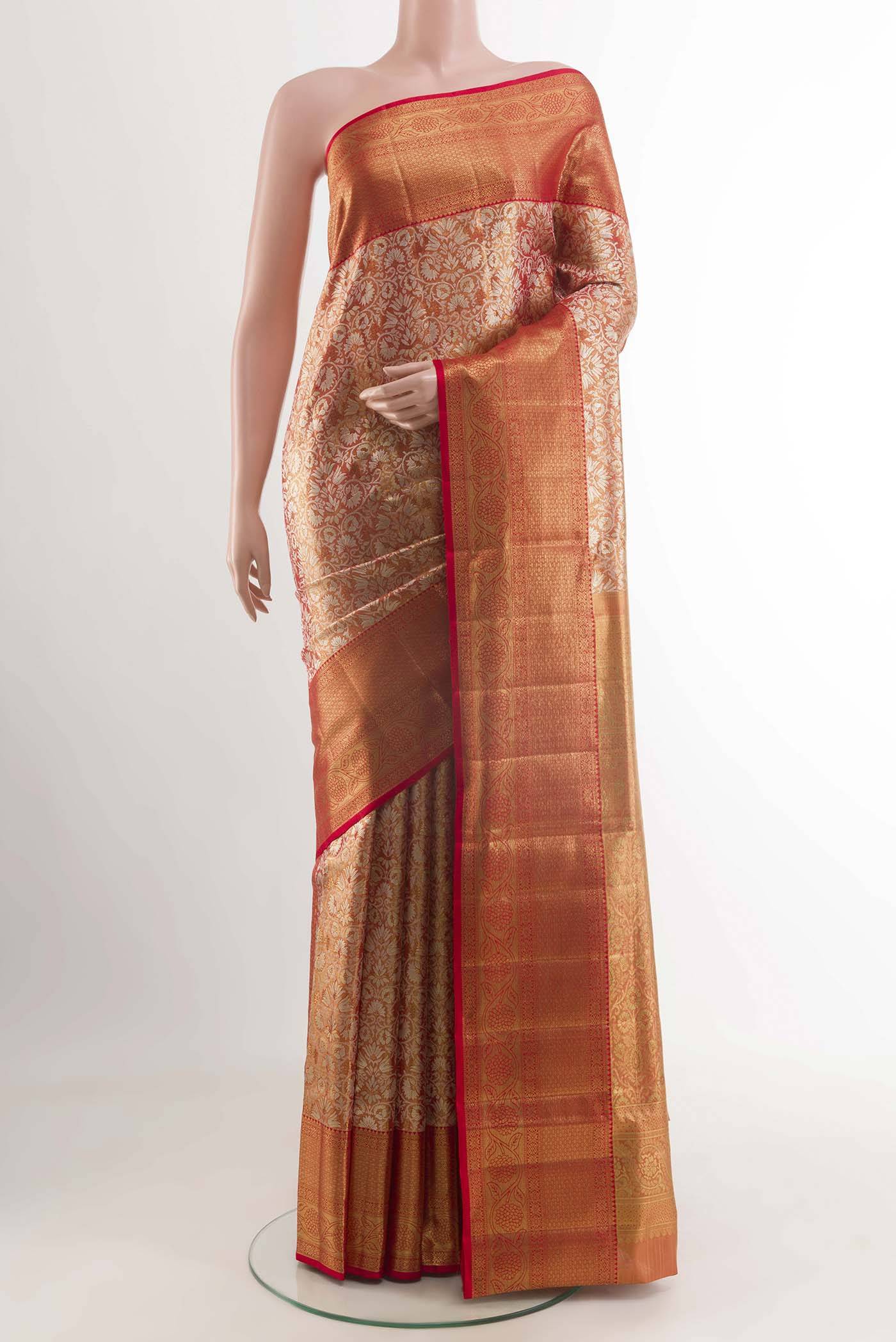 Red Kanchipuram Tissue Silk Saree Buy at ₹56304