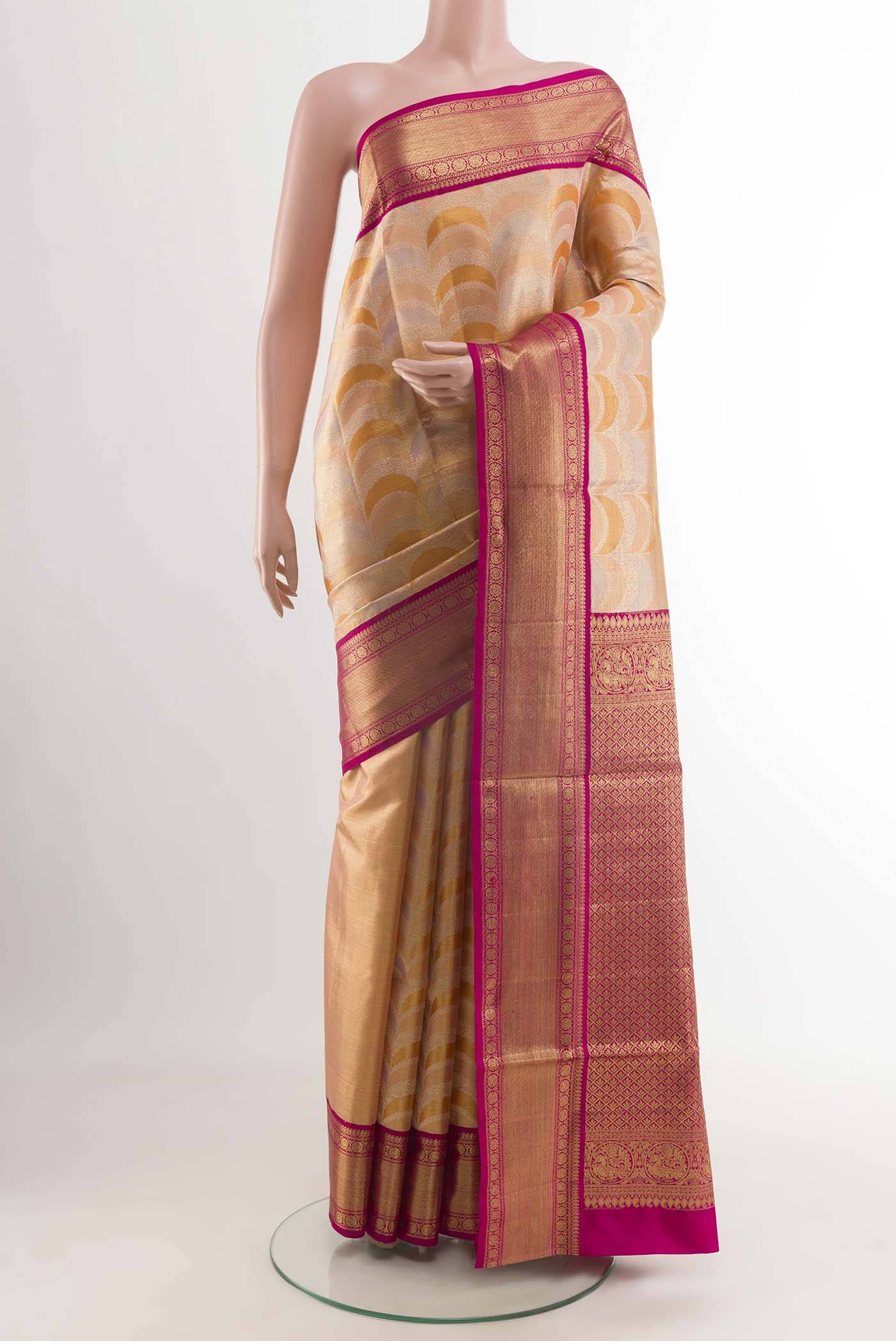 Orange Kanchipuram Tissue Silk Saree Buy at ₹69615