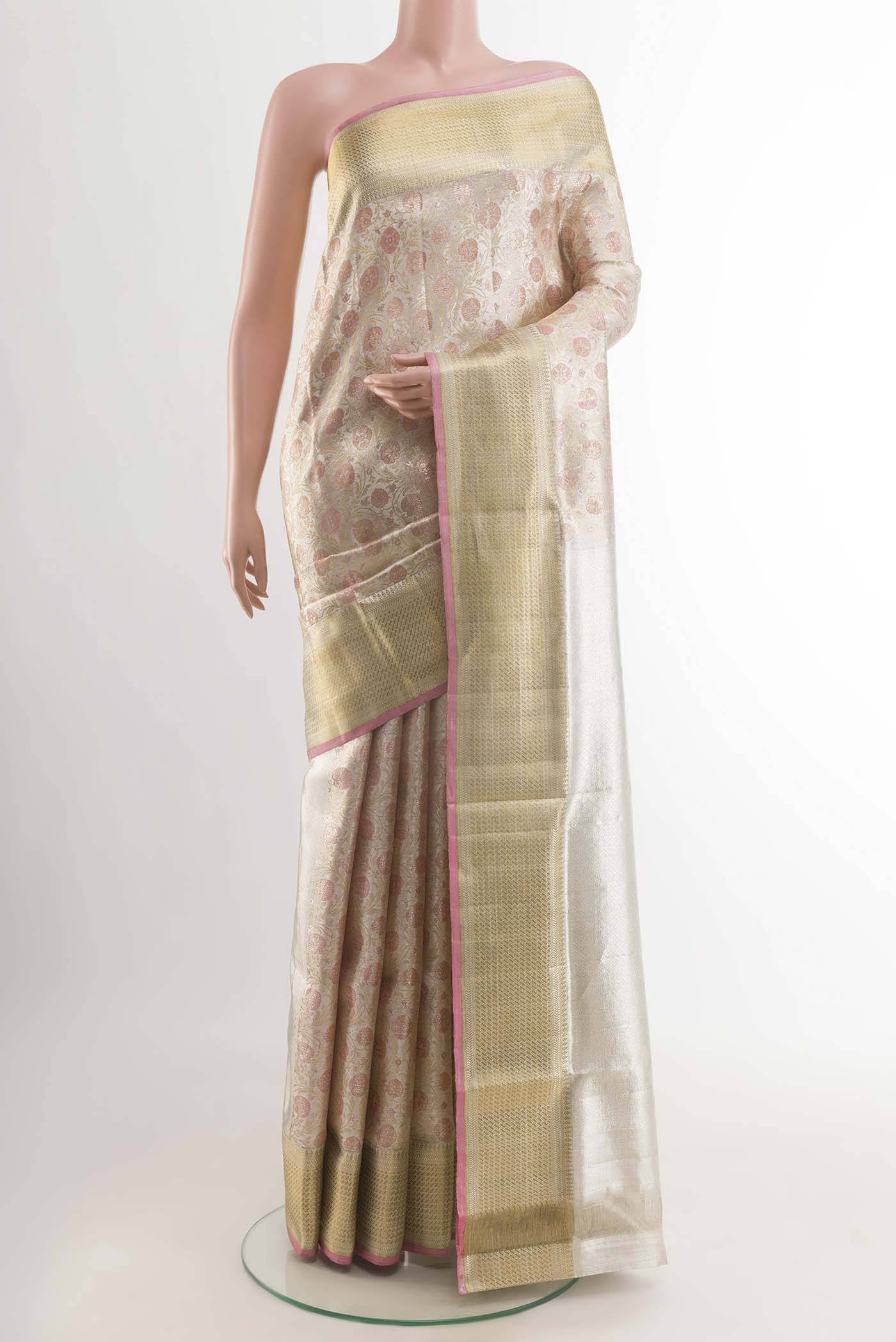 Silver Kanchipuram Tissue Silk Saree Buy at ₹82110