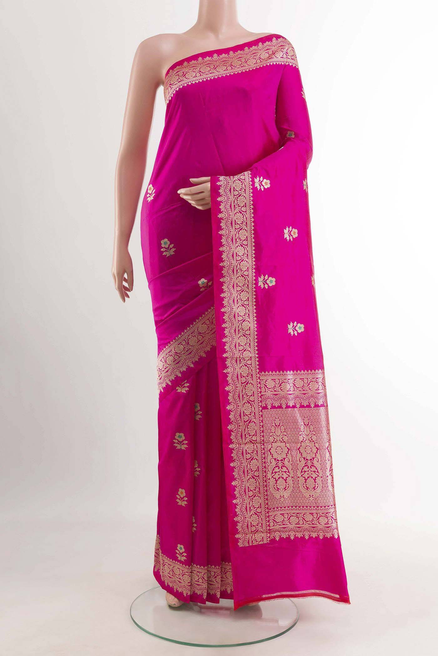 Pink Banarasi Katan Silk Saree Buy at ₹15684