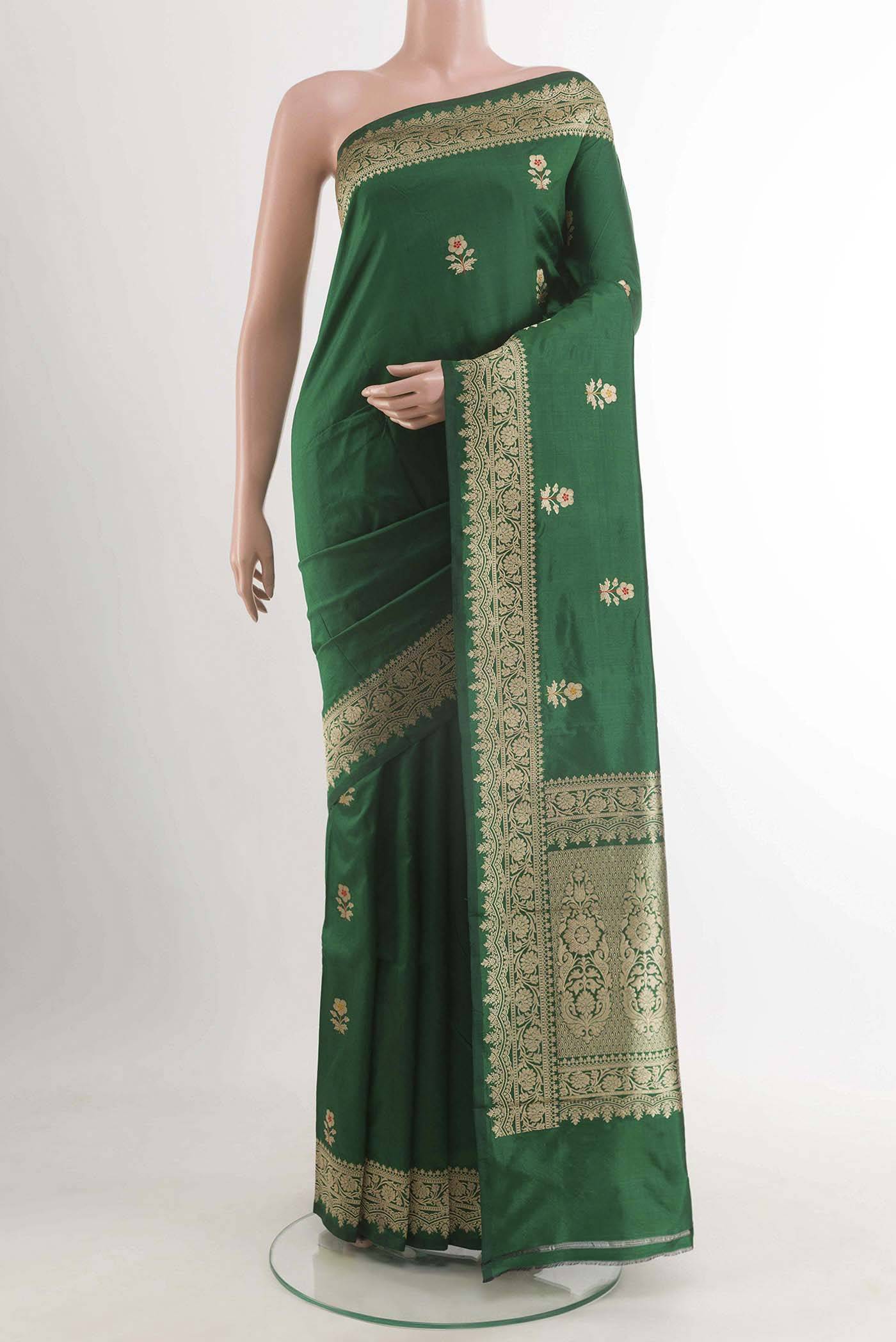 Green Banarasi Katan Silk Saree Buy at ₹15684