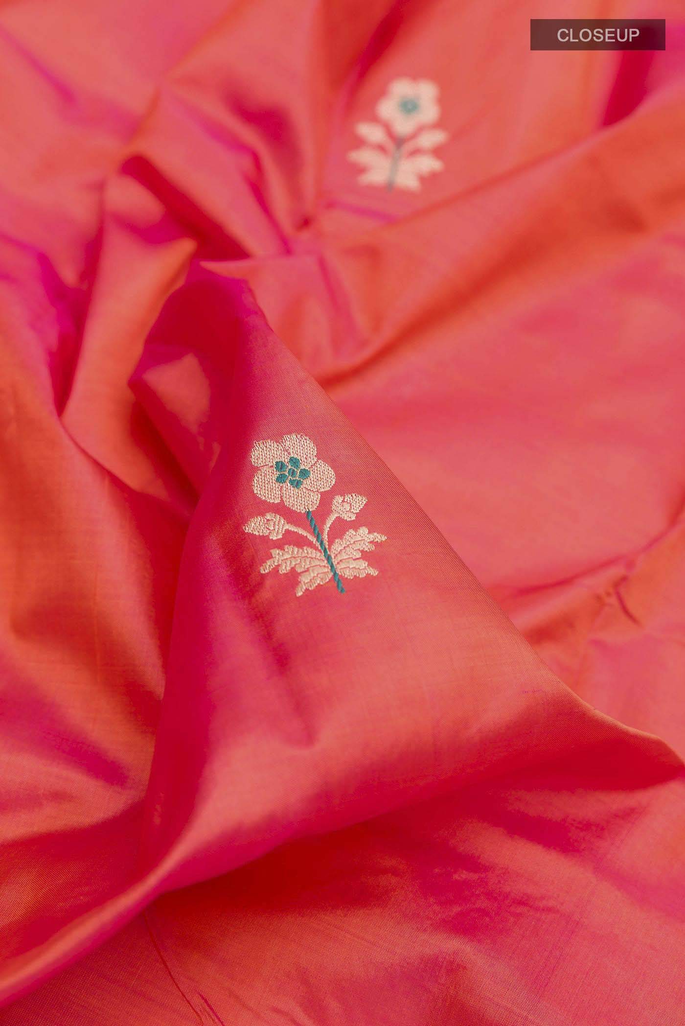 Peach Banarasi Katan Silk Saree Buy at ₹15684