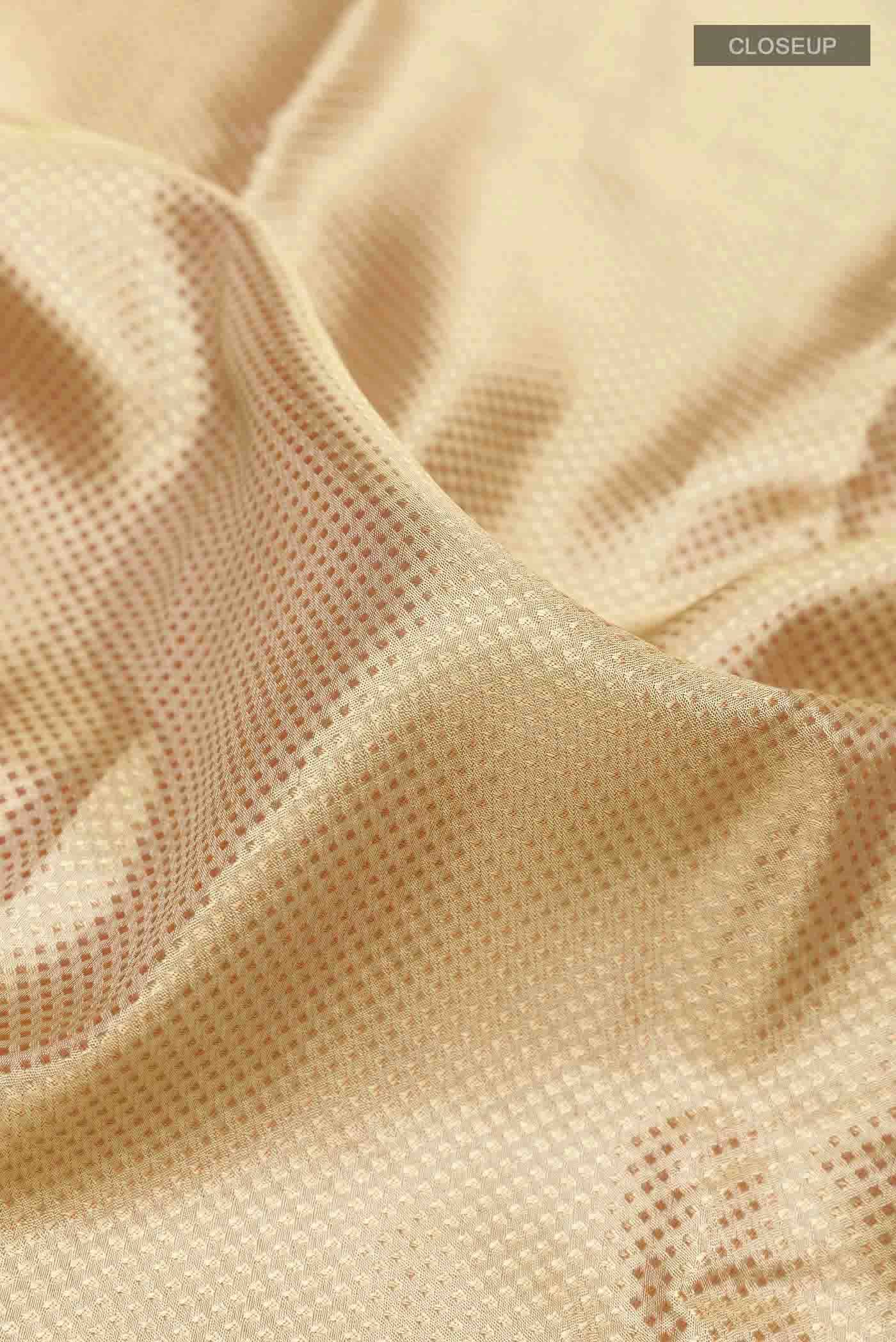 Golden Dual Tone Kanchipuram Tissue Silk Saree Buy at ₹14013