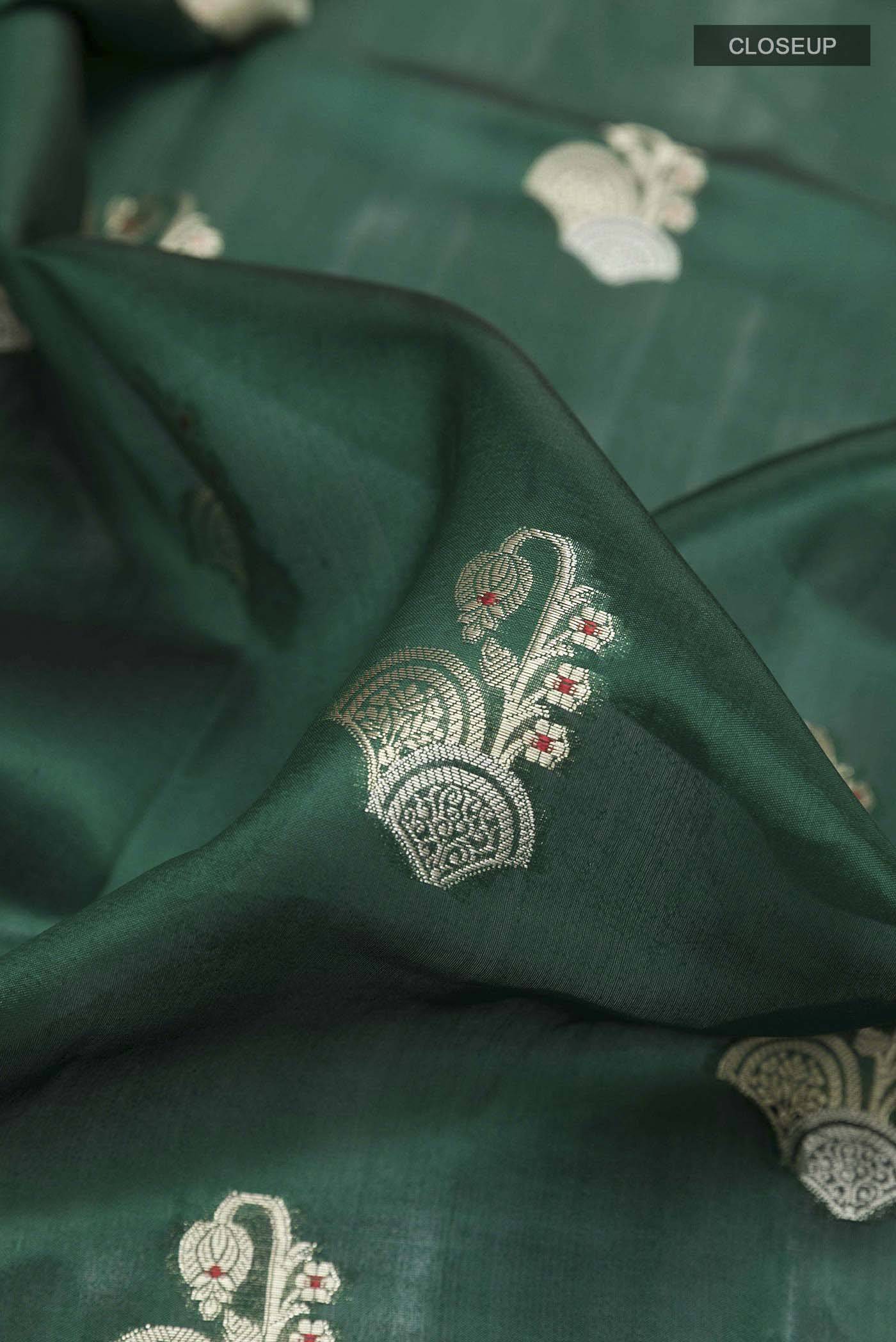 Green Tussar Silk Saree Buy at ₹9403