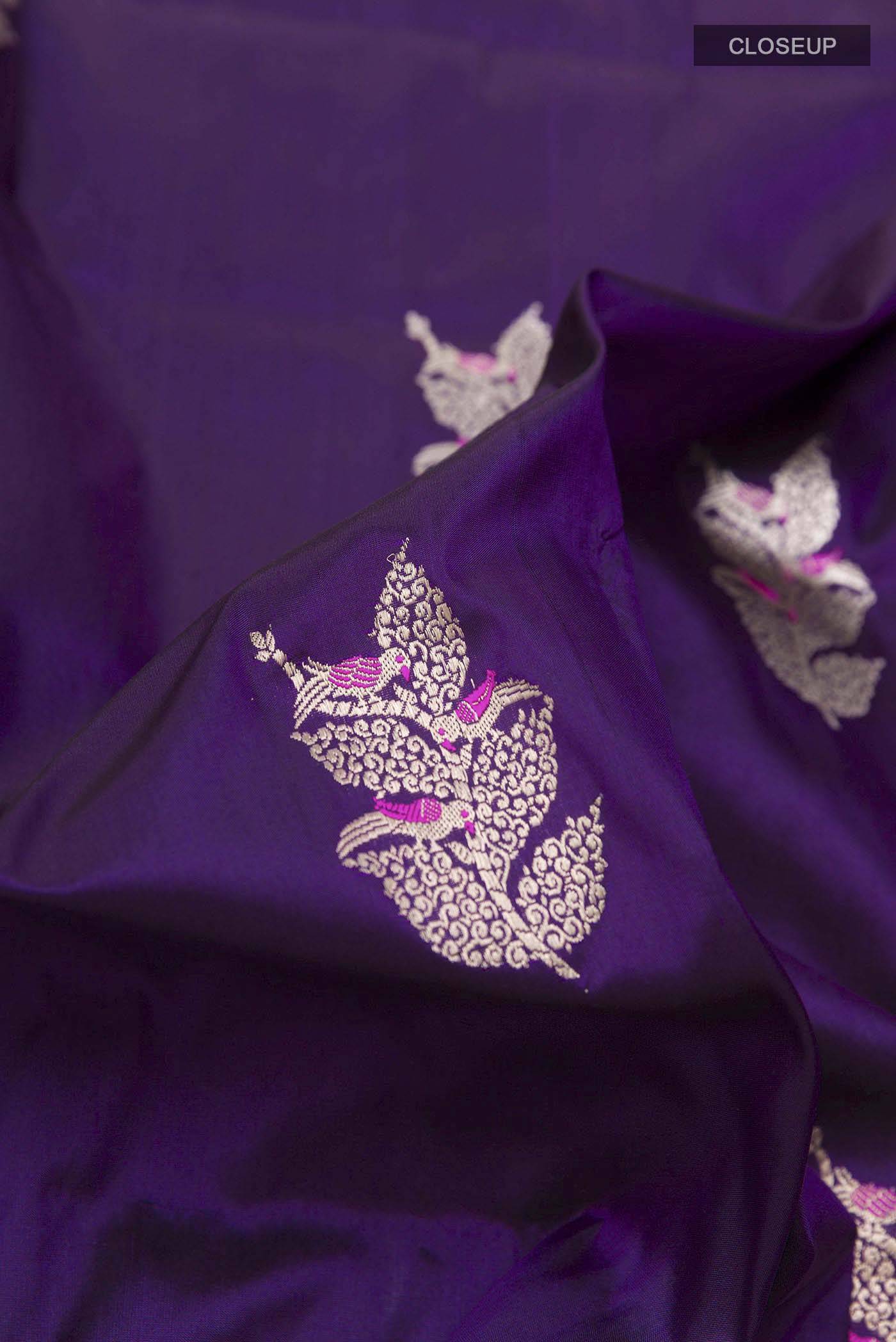 Purple Banarasi Silk Saree Buy at ₹34808