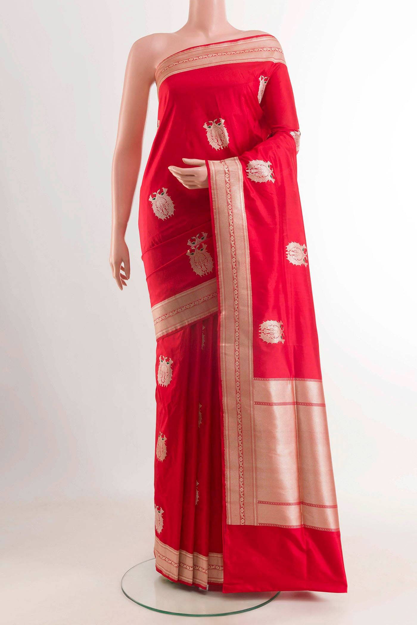 Red Banarasi Silk Saree Buy at ₹34808