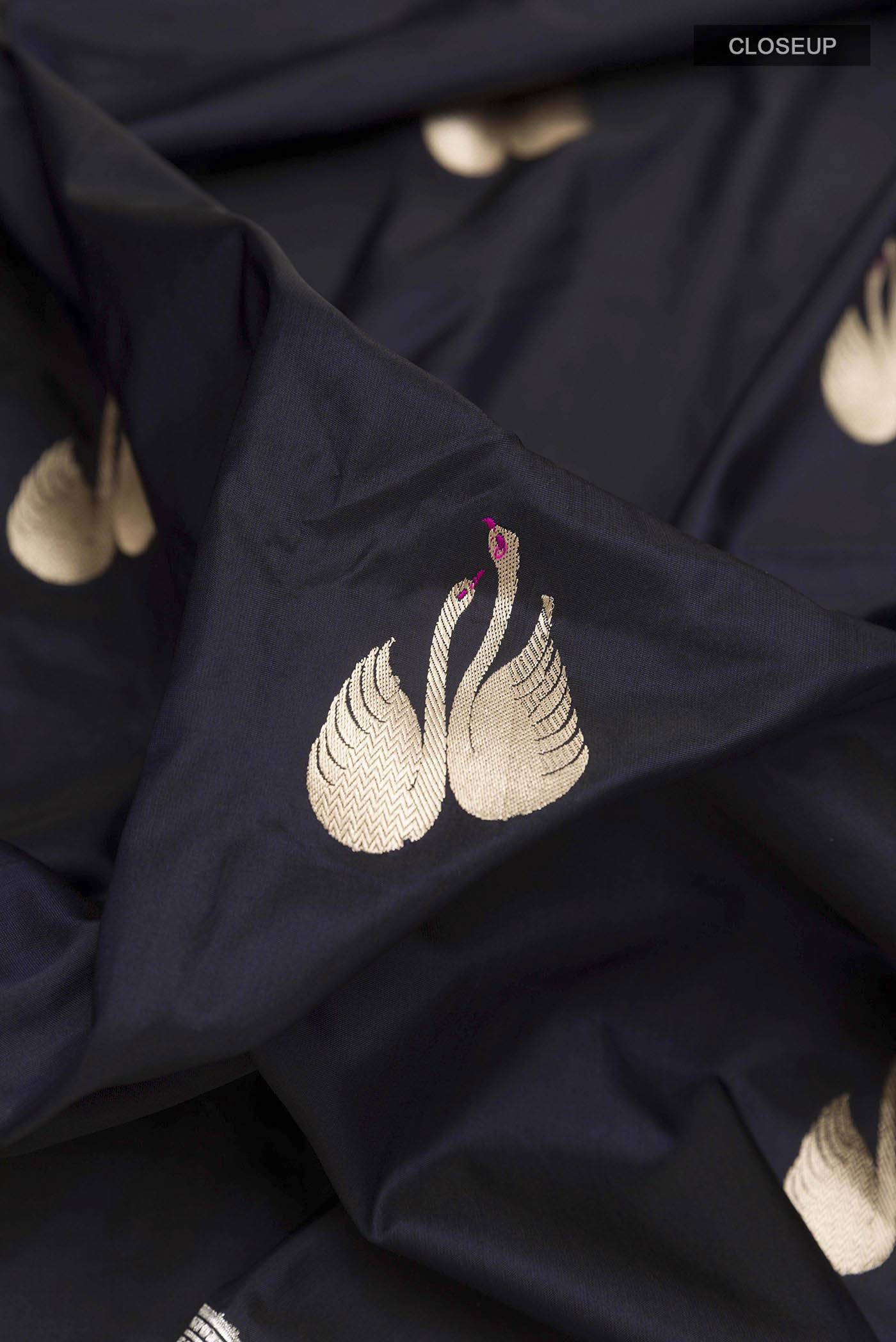 Dark Blue Banarasi Silk Saree Buy at ₹40163