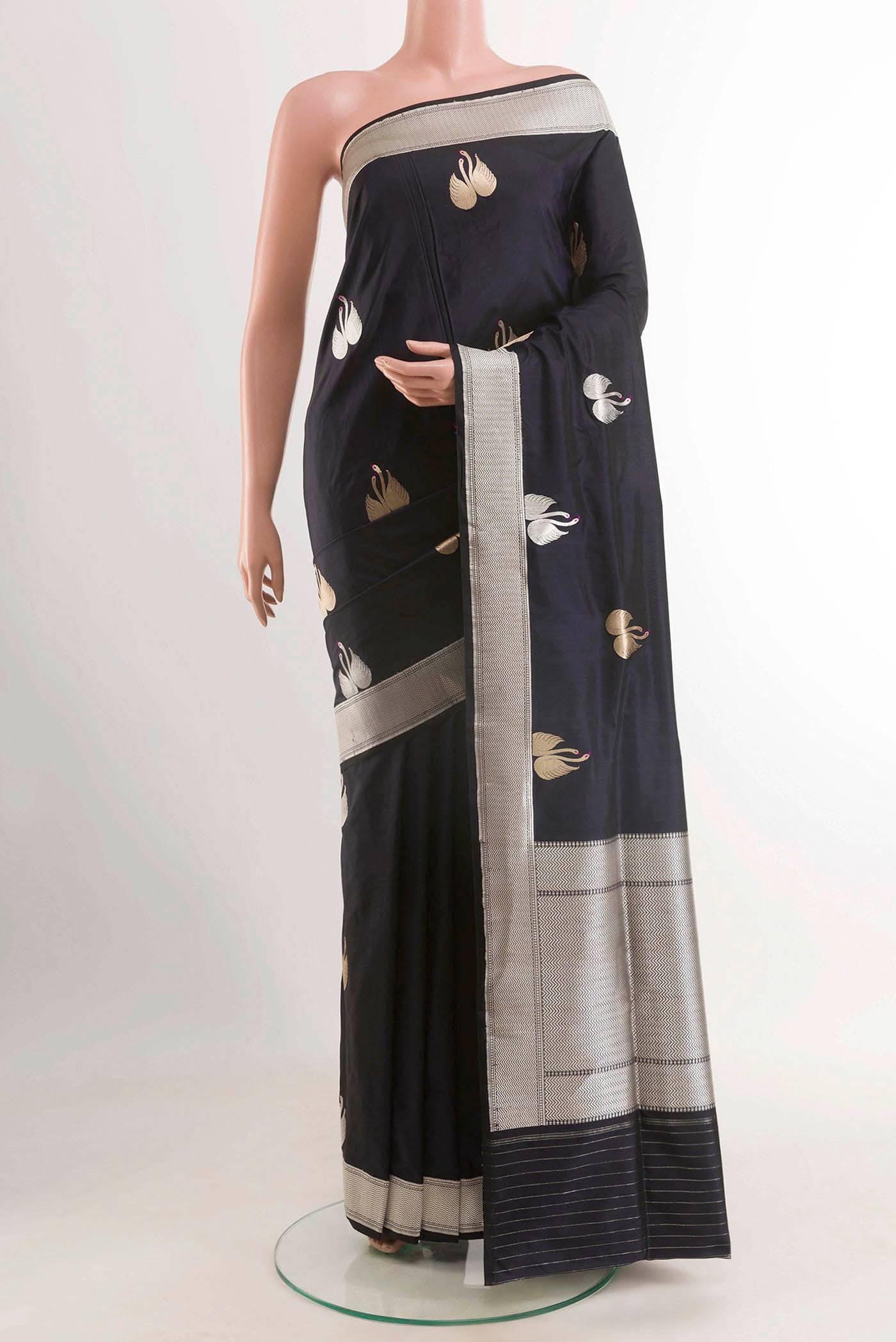 Dark Blue Banarasi Silk Saree Buy at ₹40163