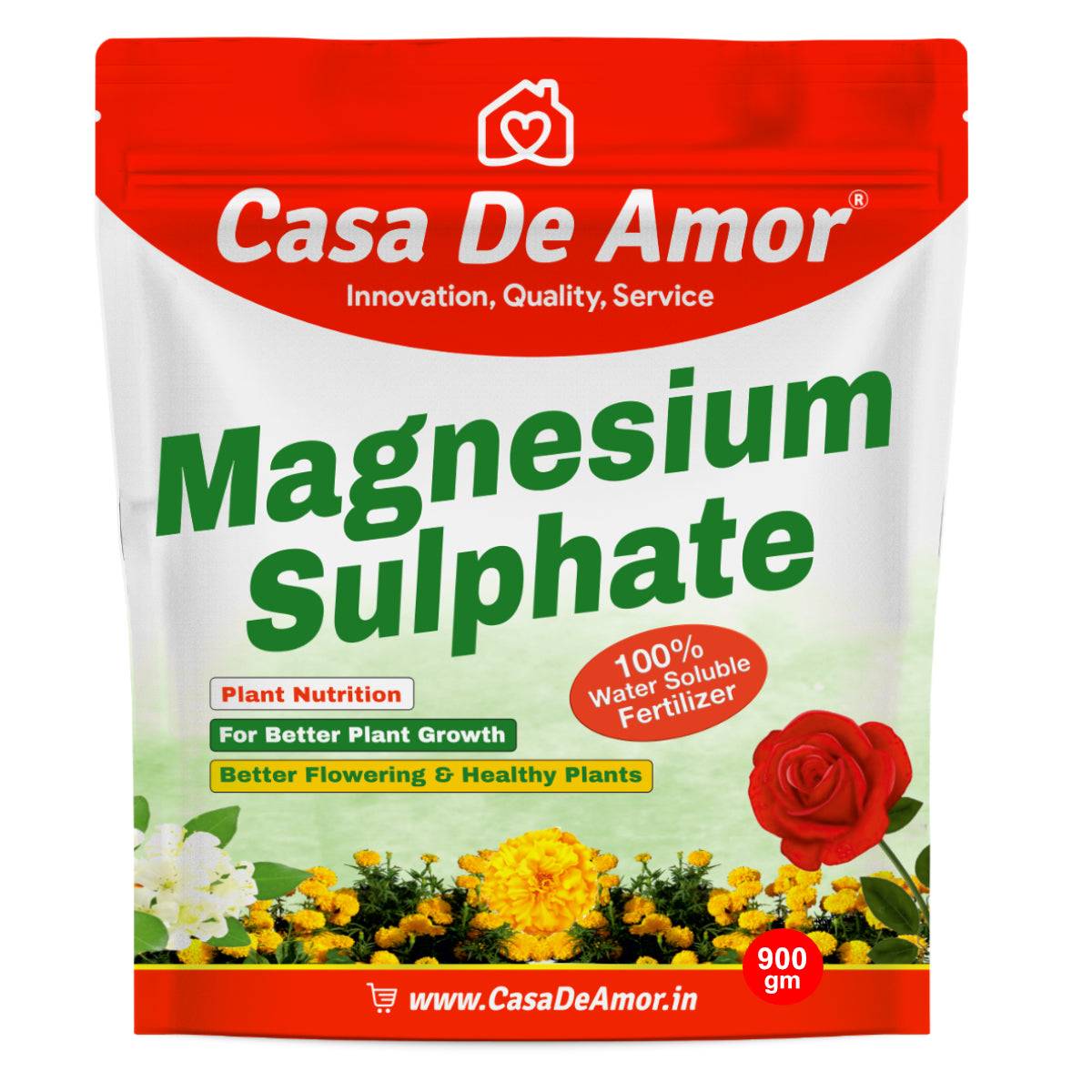 Casa De Amor Magnesium Sulphate for Better Plant Growth, Suitable for all types of plants - flowers, vegetables, indoor plants, outdoor plants