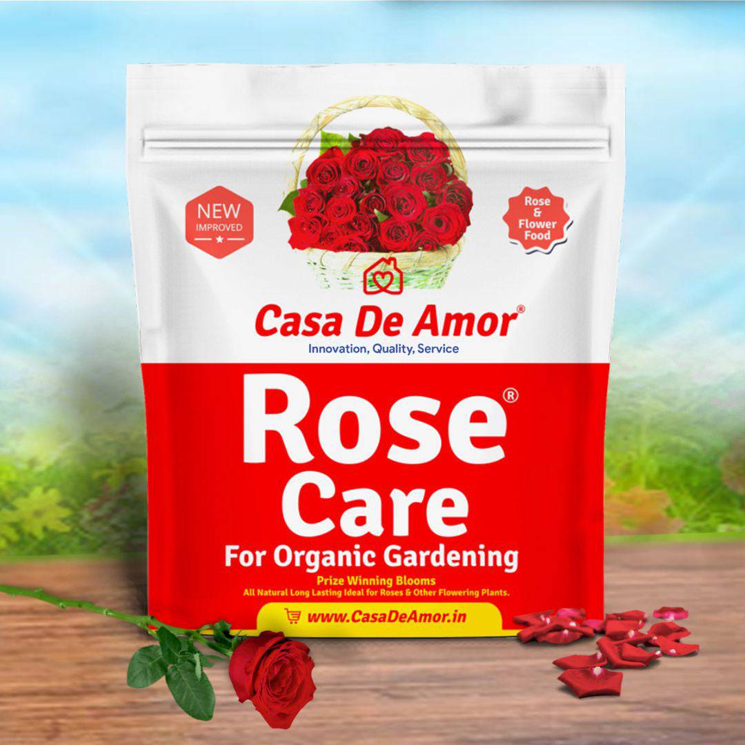 Casa De Amor Rose Care Fertilizer – 100% Organic Bloom & Root Booster for Rose Plants, NPK-Rich, Promotes Vibrant Flowers & Strong Stems