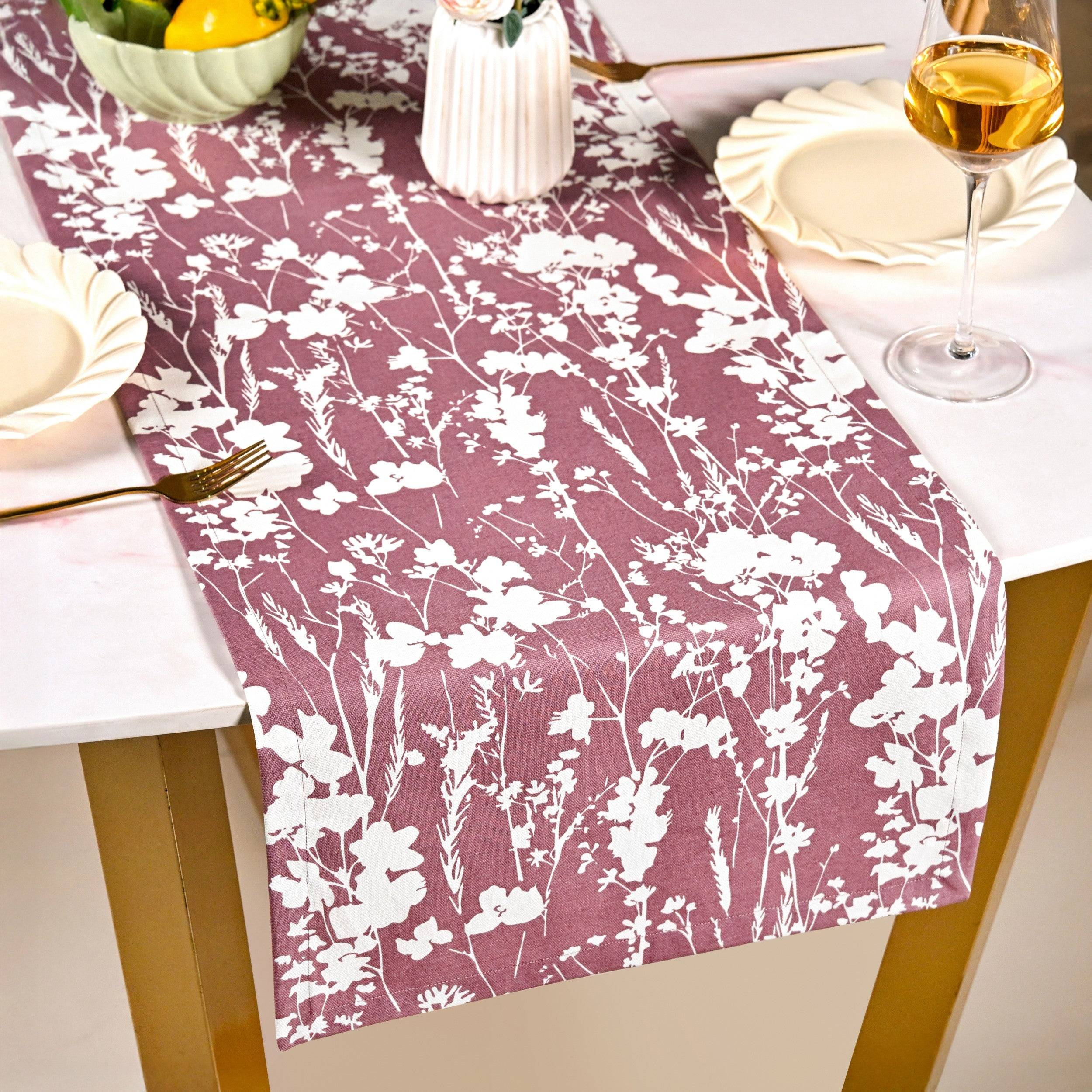 Dusty Mauve 8 Seater Cotton Water Resistant Runner 264x35cm