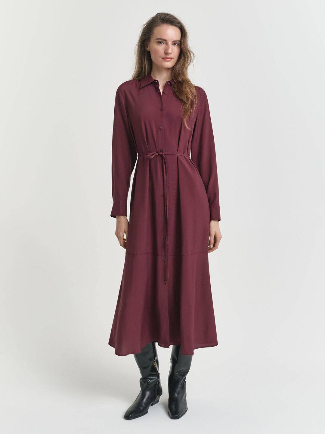 Gant Women Red Solid Collar Dress