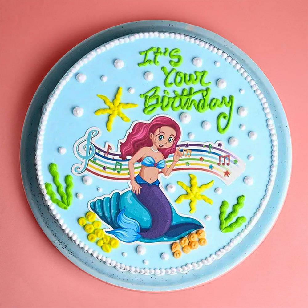 Mermaid Melody Birthday Cream Cake