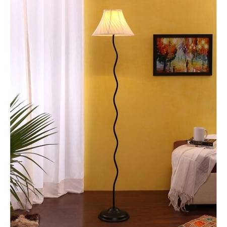 Merritt Black Cotton Shade Floor Lamp