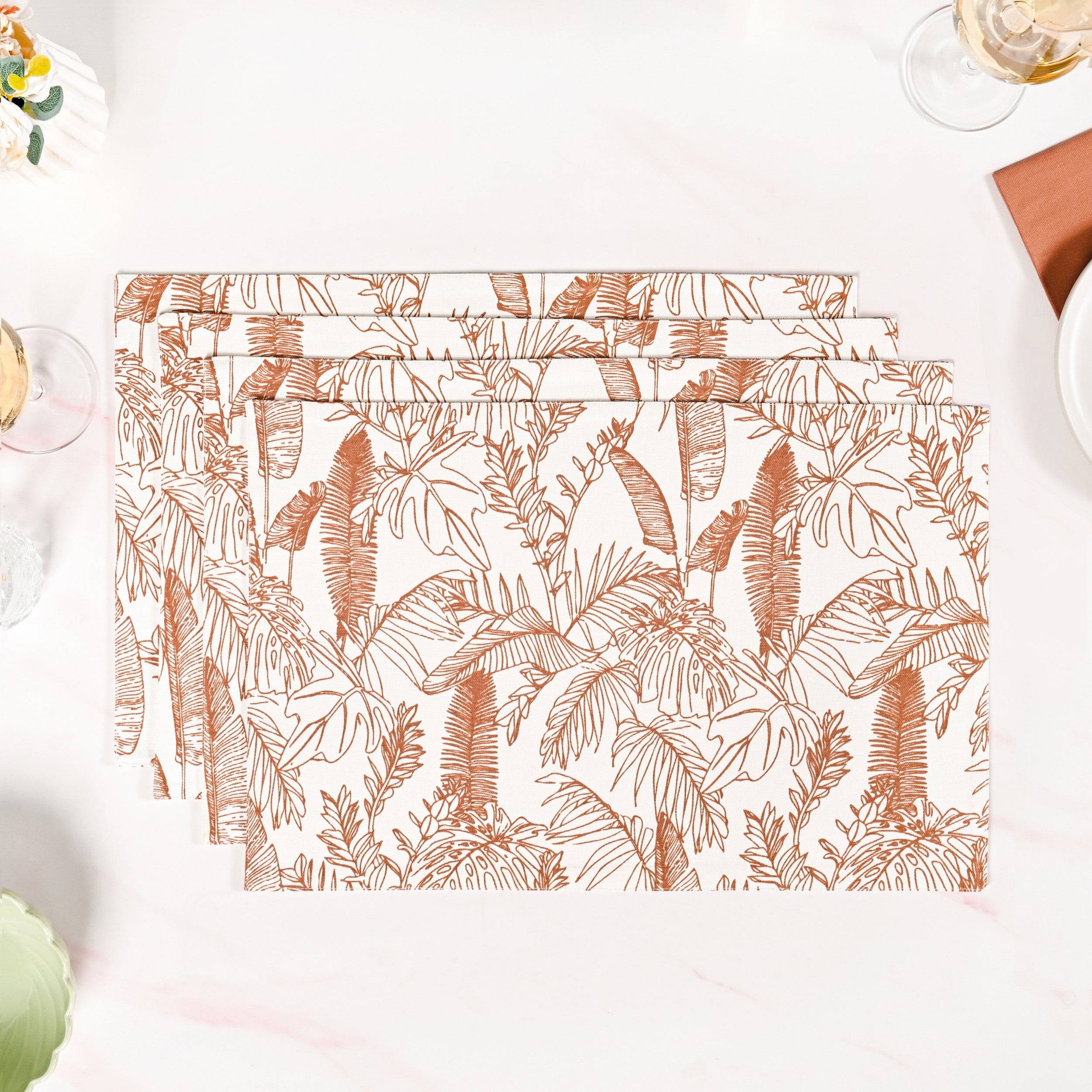 Mocha Fern Cotton Tablemat Set Of 4 buy only at ₹1095
