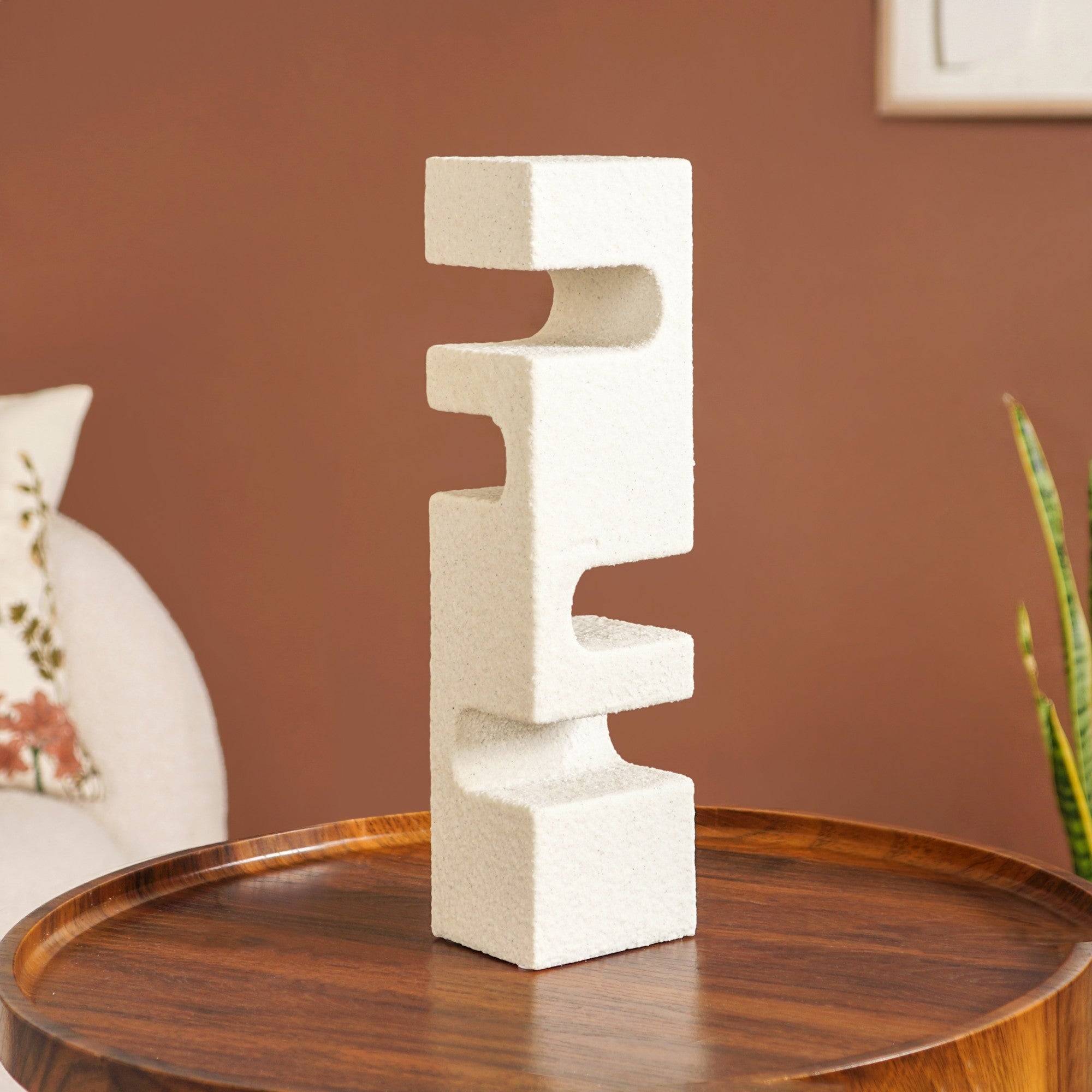 Modern Textured Geometric Statue Tall