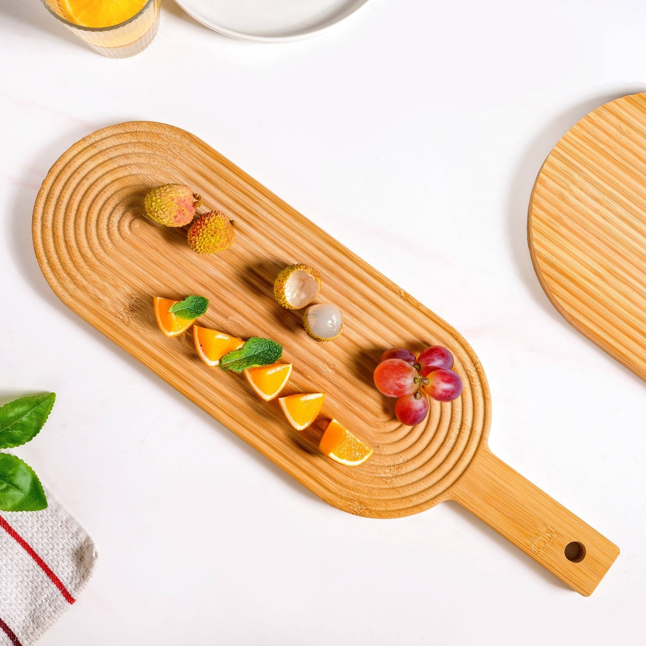 Zen Garden Spirals Wooden Serving Tray 20 Inch