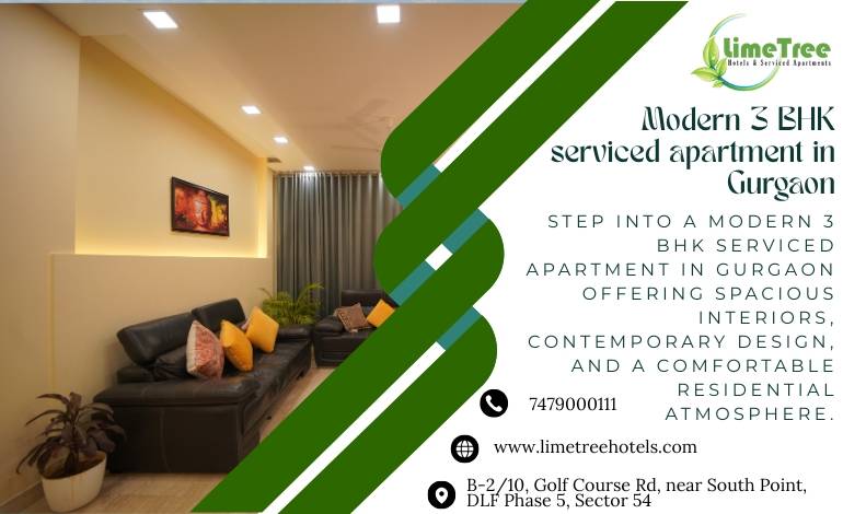Premium 3BHK Serviced Apartment for Families in Gurgaon