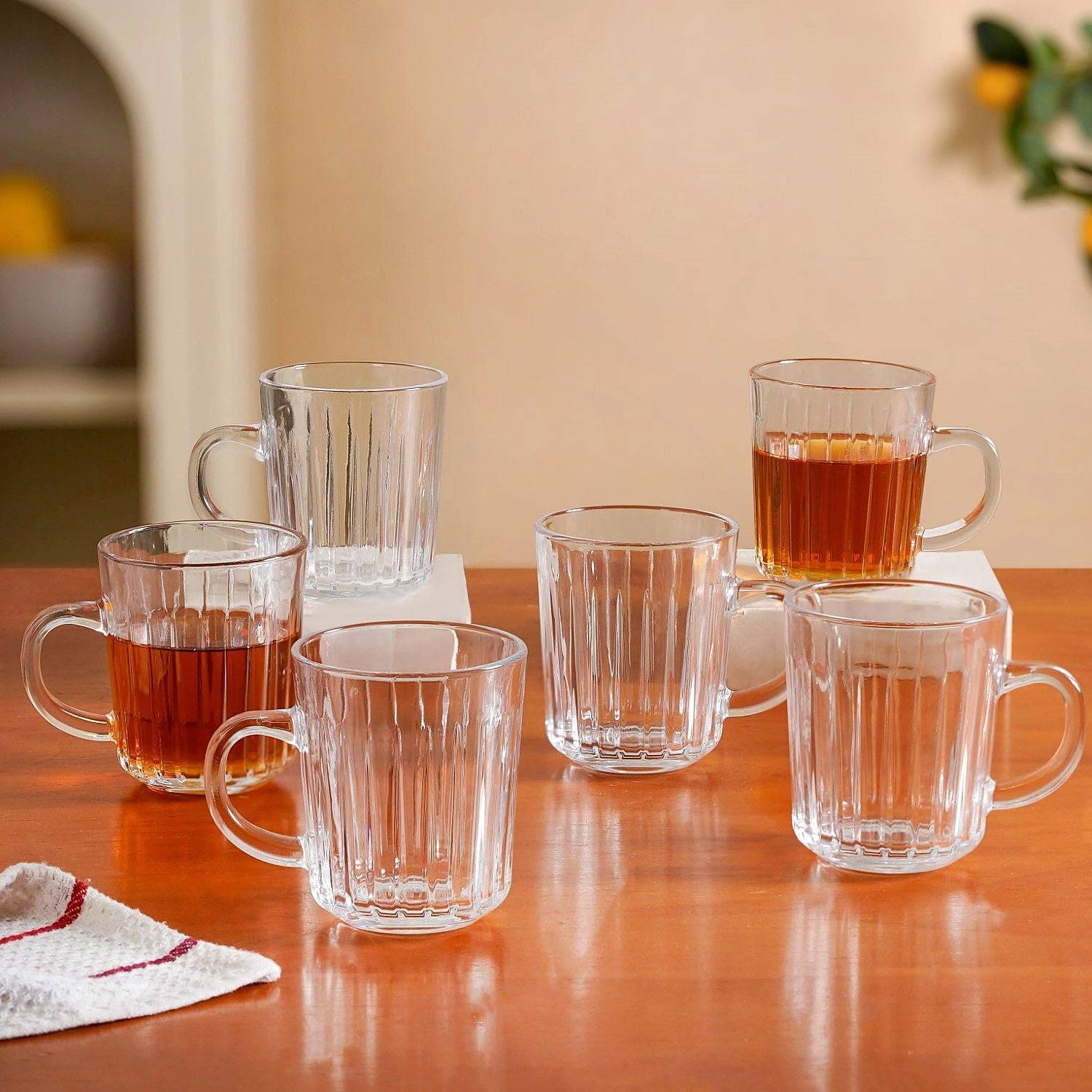 Modern Ribbed Embossed Mugs Set Of 6 229ml buy only at ₹645