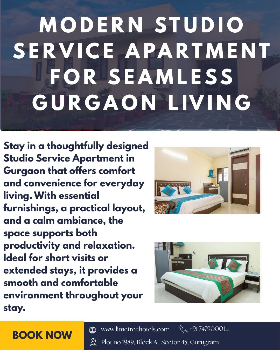 Stylish Studio Service Apartment for Modern Gurgaon Living