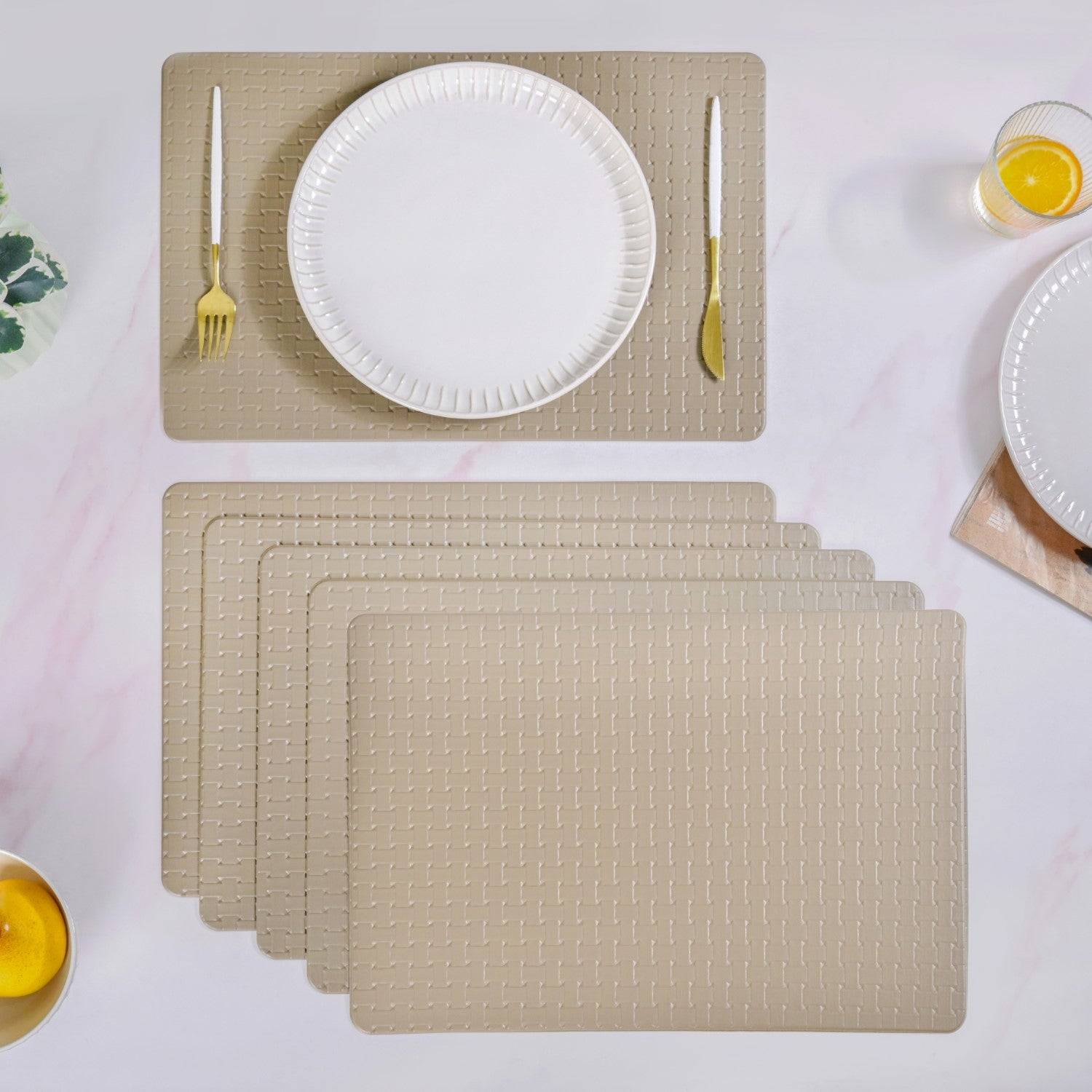 Brown Weave Placemat Set Of 6