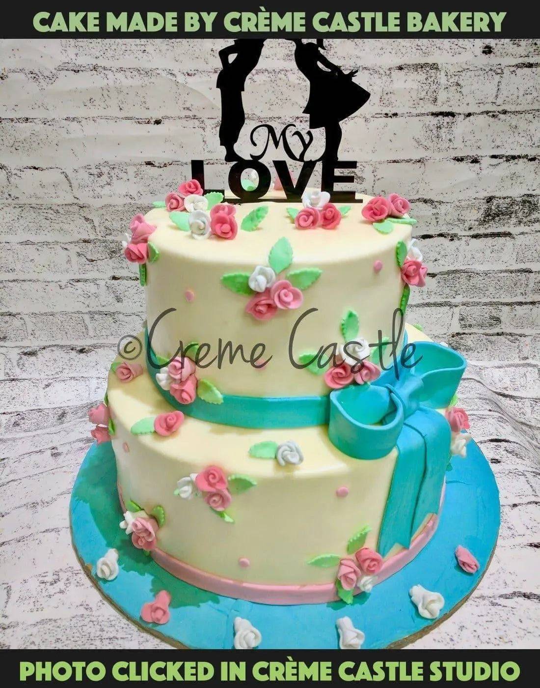 Floral cake with pastel colors 2