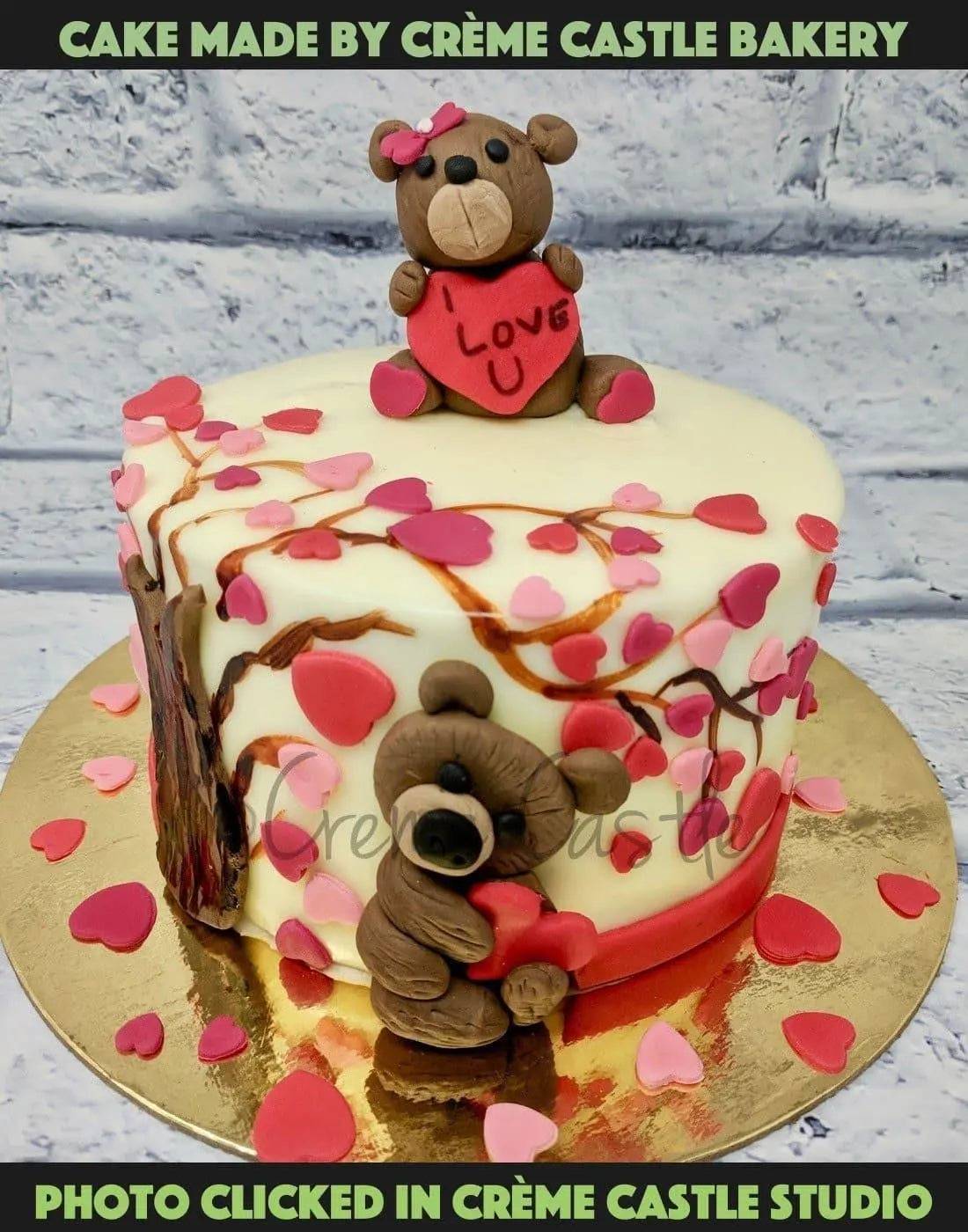 Heart And Bears Cake