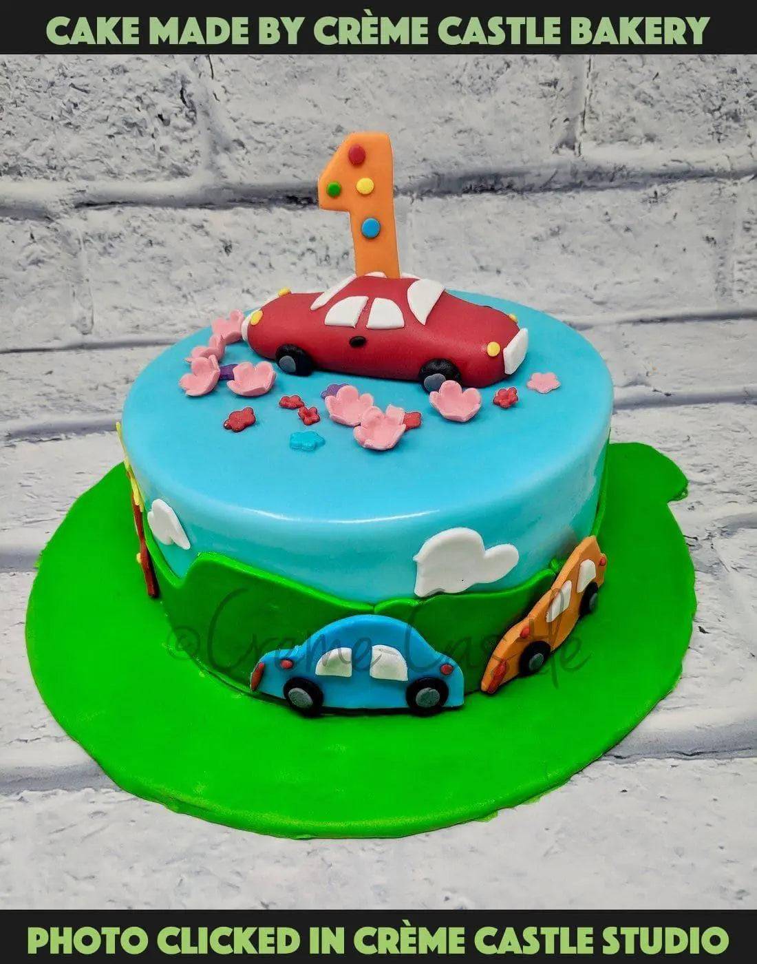 First birthday car cake
