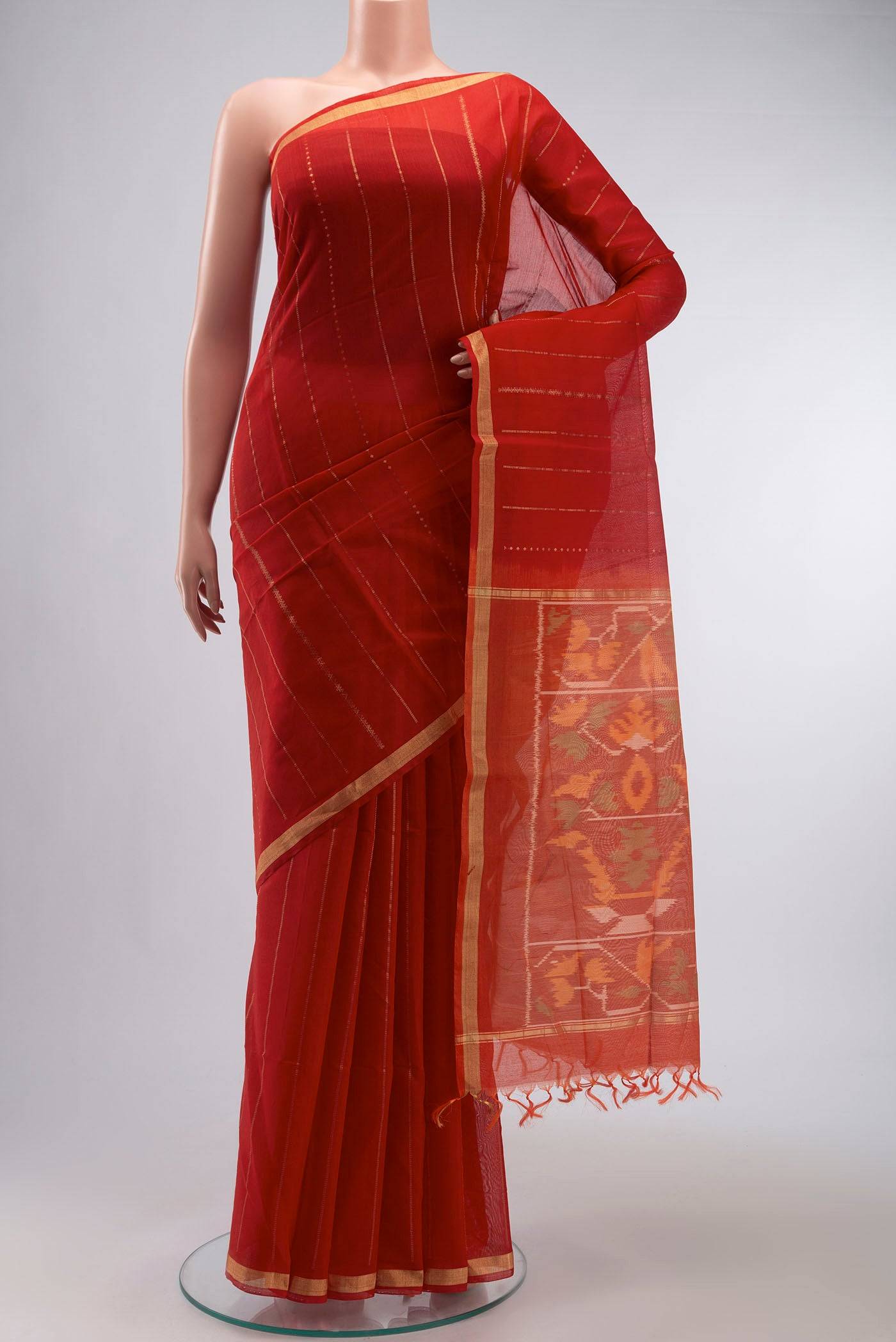 Red Silk Cotton Saree Buy at ₹5891