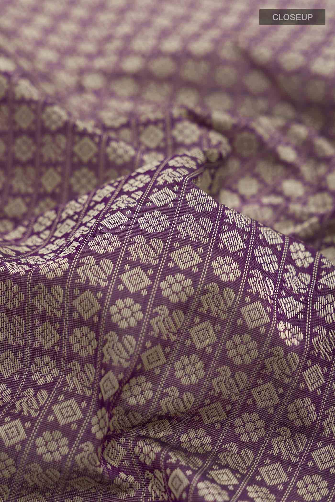 Violet Kanchi Cotton Saree Buy at ₹6962